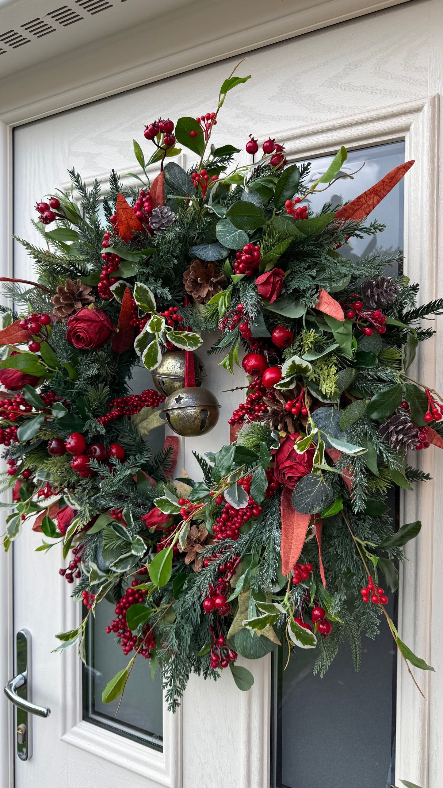 Enchanted rose and berry Christmas wreath