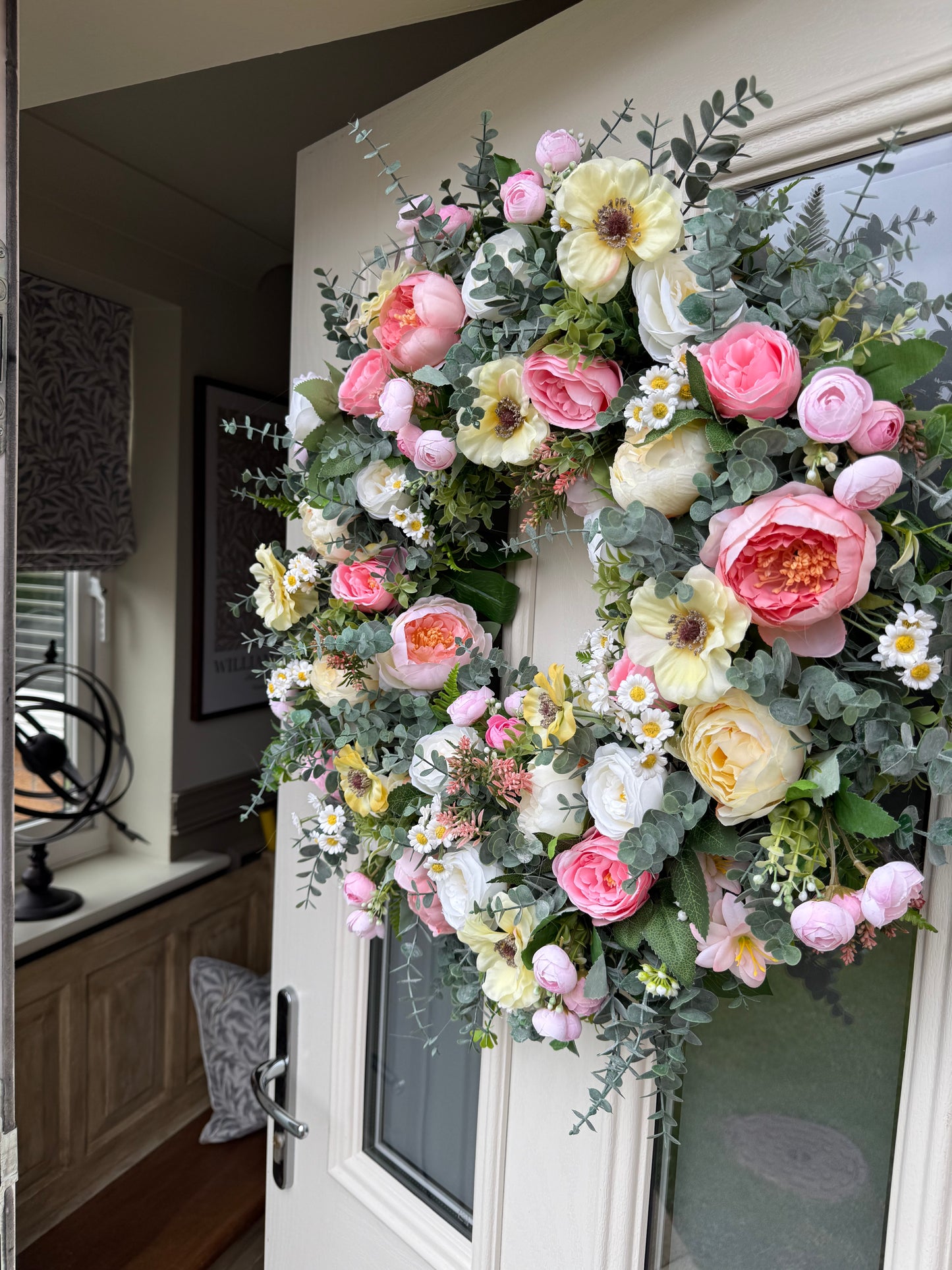 Summer pastel poppy wreath (ready to send)