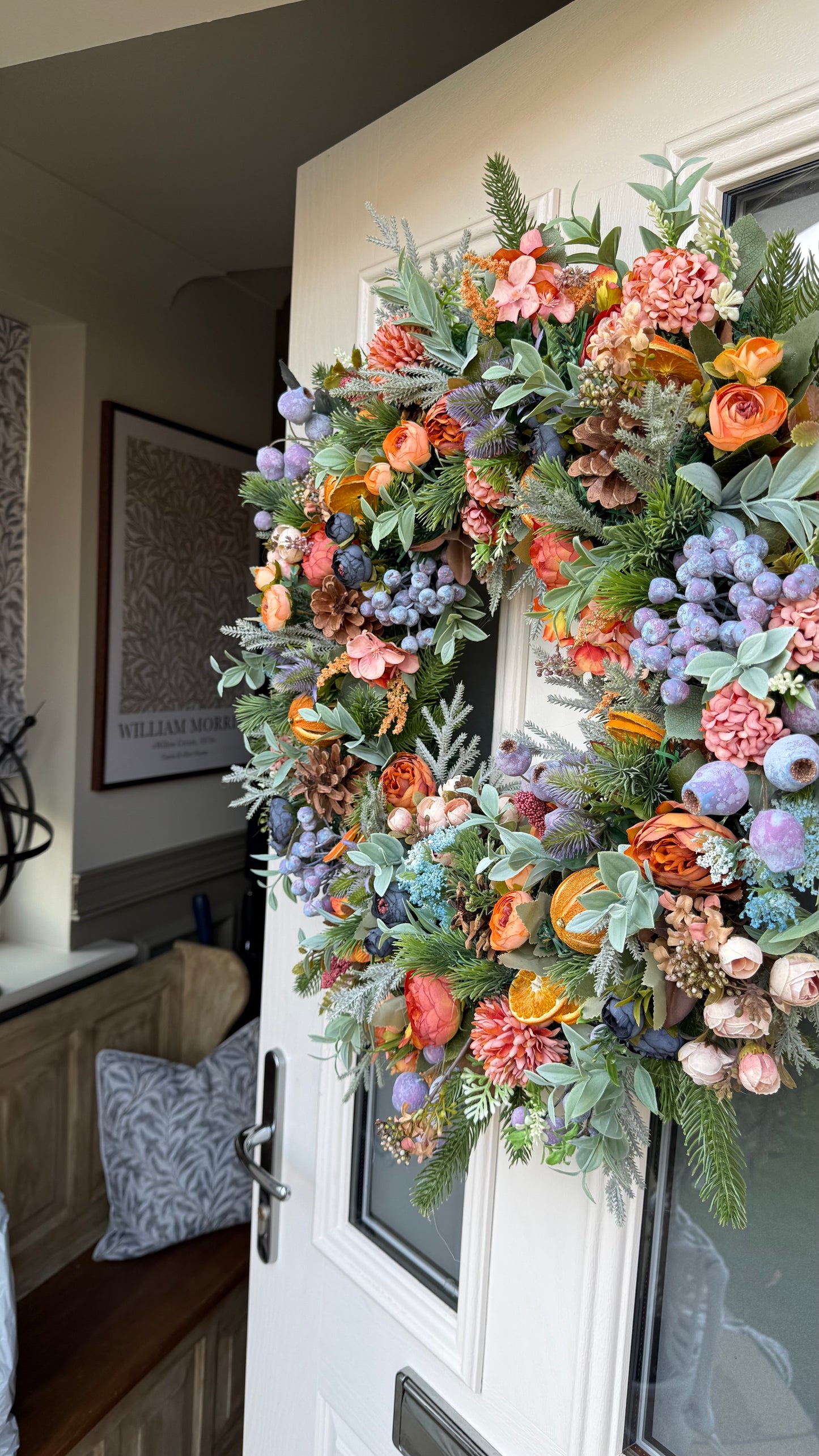 Blueberry and orange winter wreath