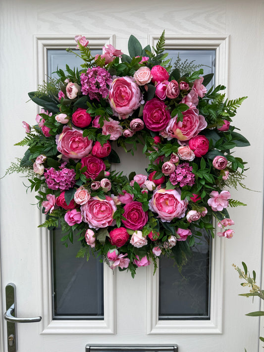 Pink summer wreath