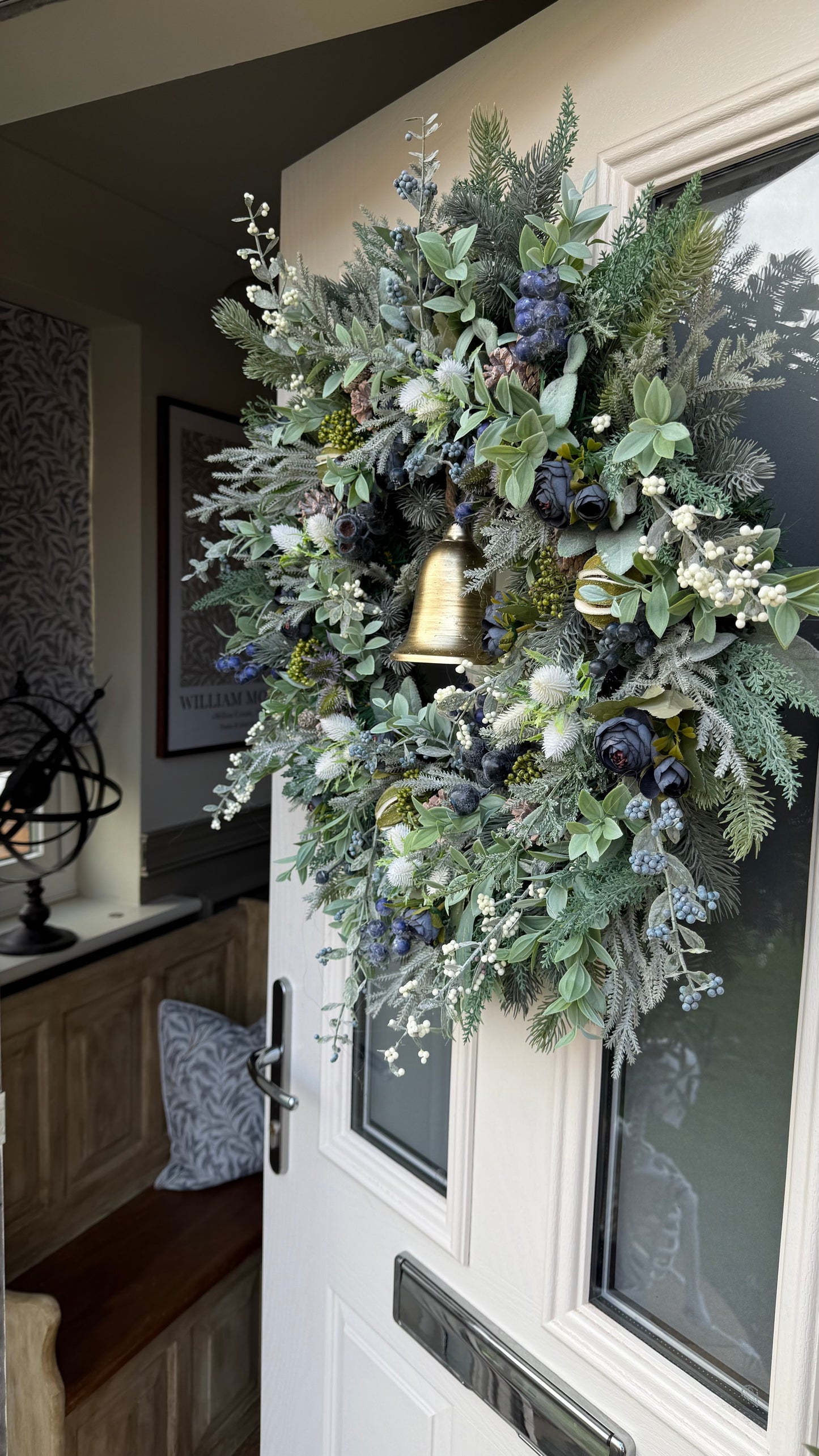 Blueberry and thistle bell wreath
