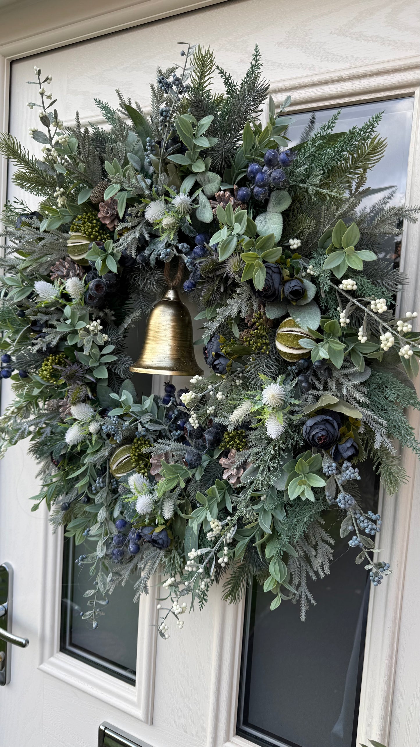 Blueberry and thistle bell wreath