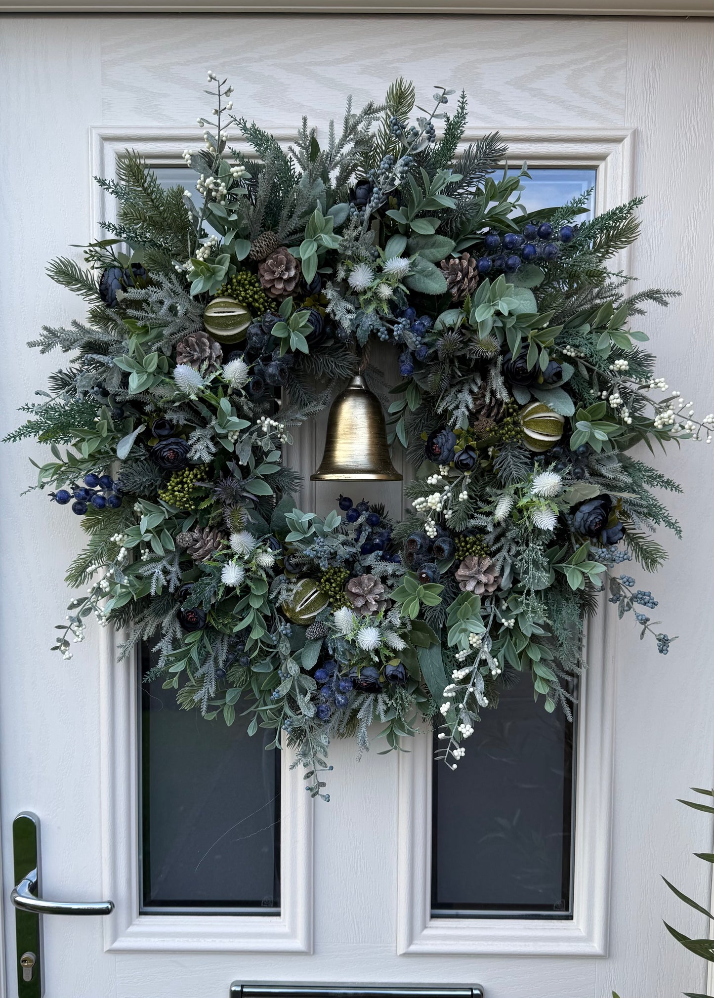 Blueberry and thistle bell wreath