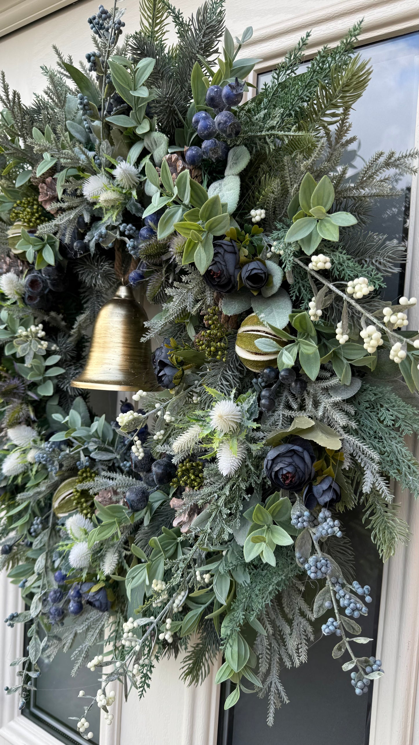 Blueberry and thistle bell wreath