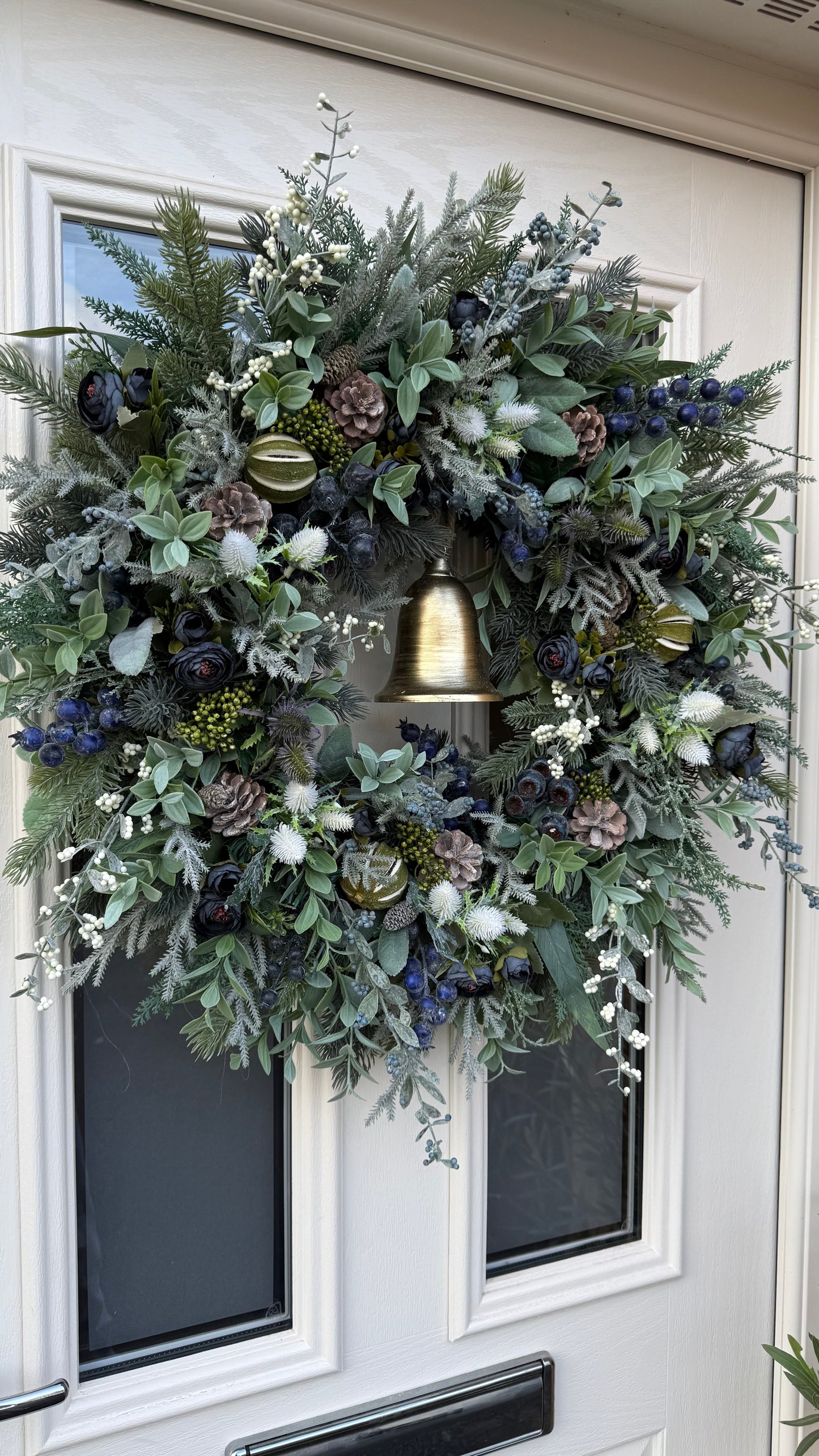 Blueberry and thistle bell wreath