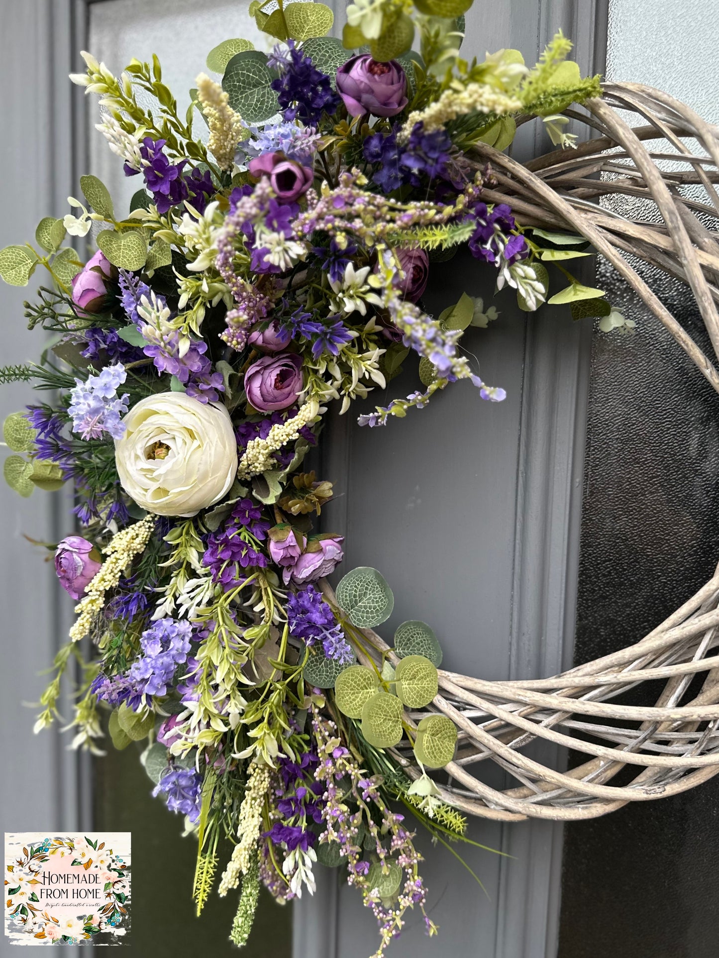 Large wild lavender wreath
