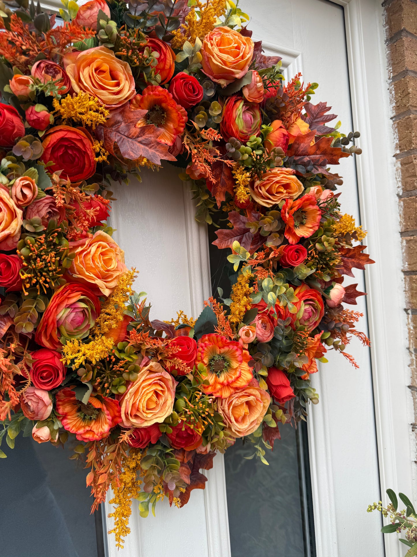 Sunset poopy autumn wreath