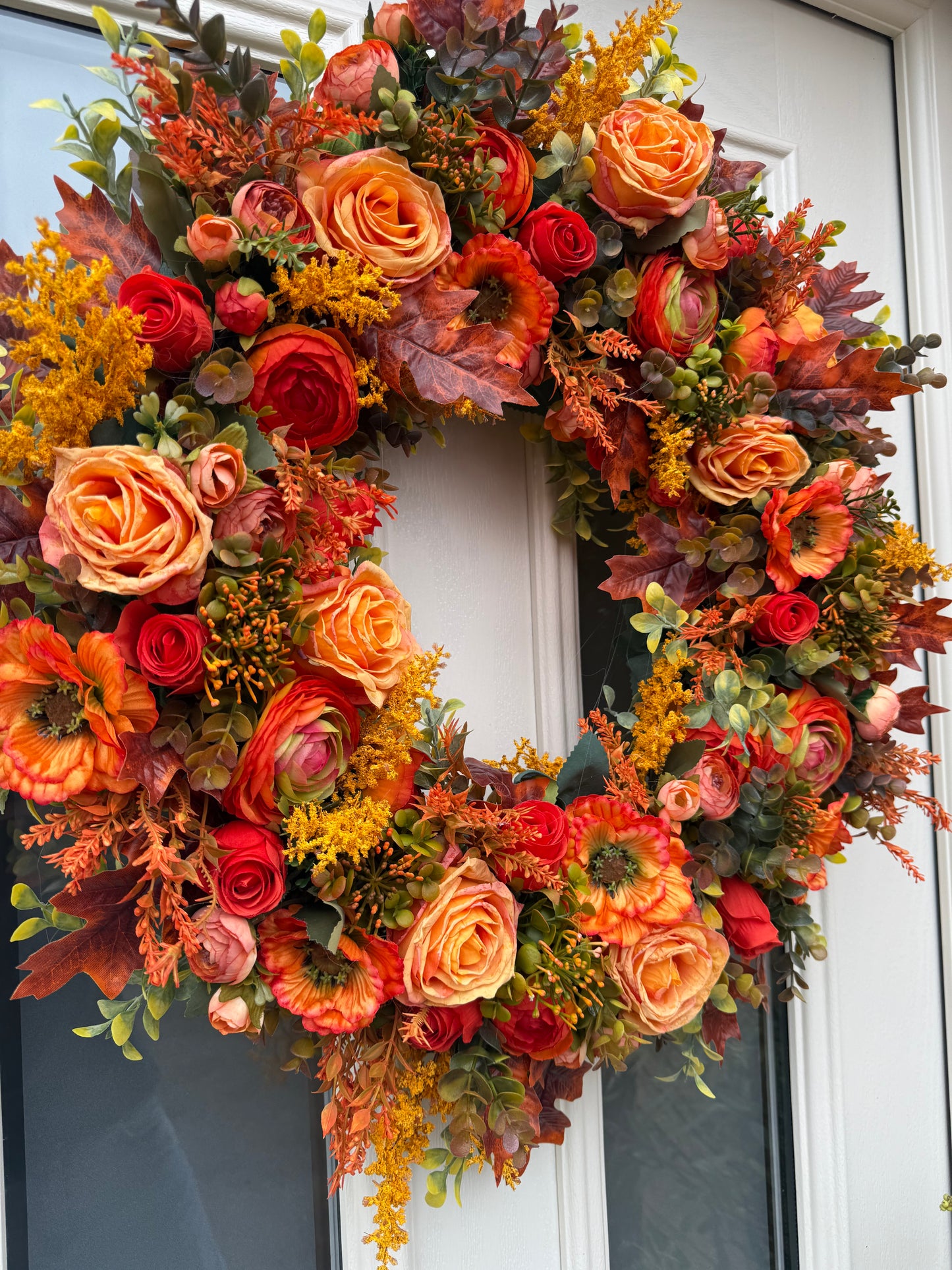 Sunset poopy autumn wreath