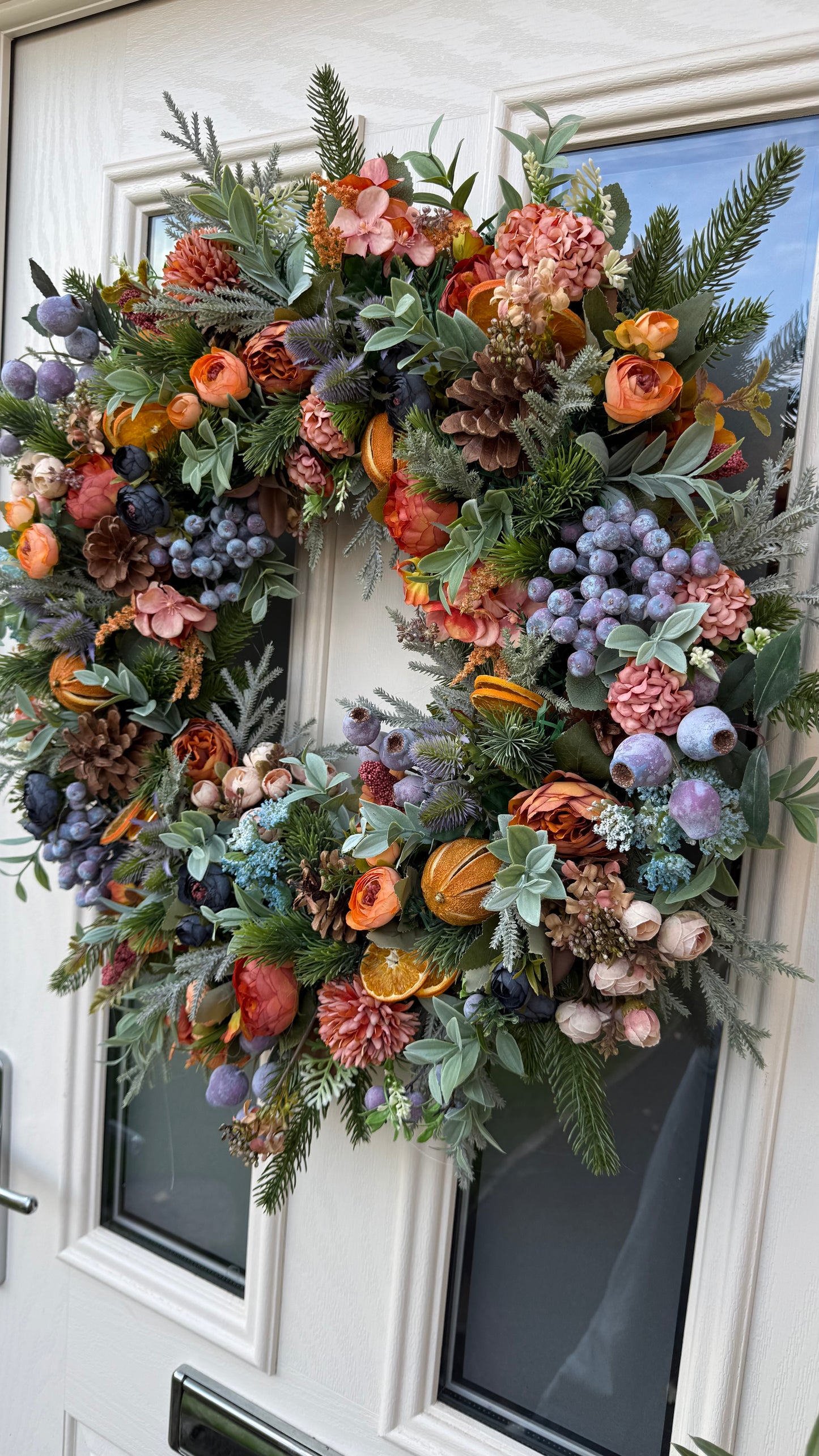 Blueberry and orange winter wreath
