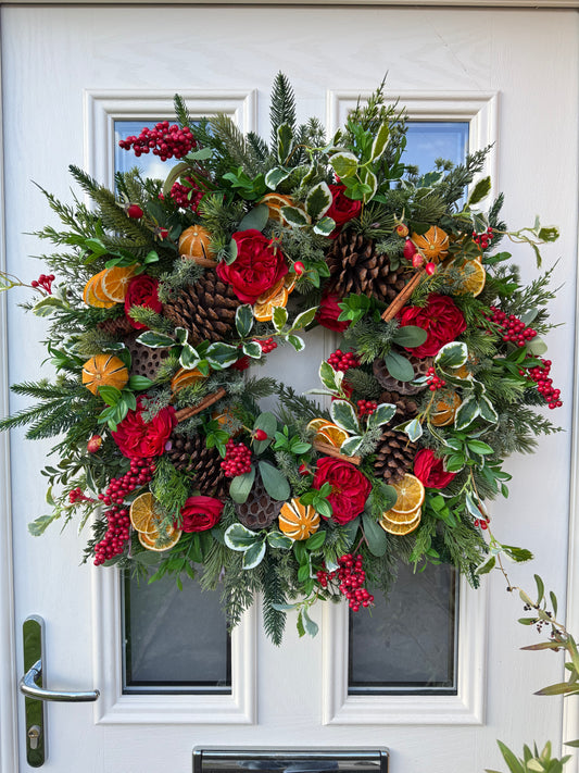 Rosehip and orange Christmas wreath (made to order)