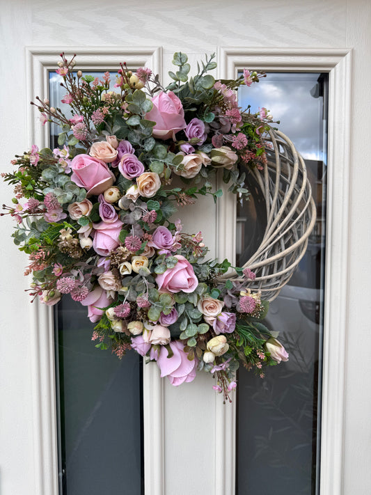 Garden rose signature wreath (made to order)