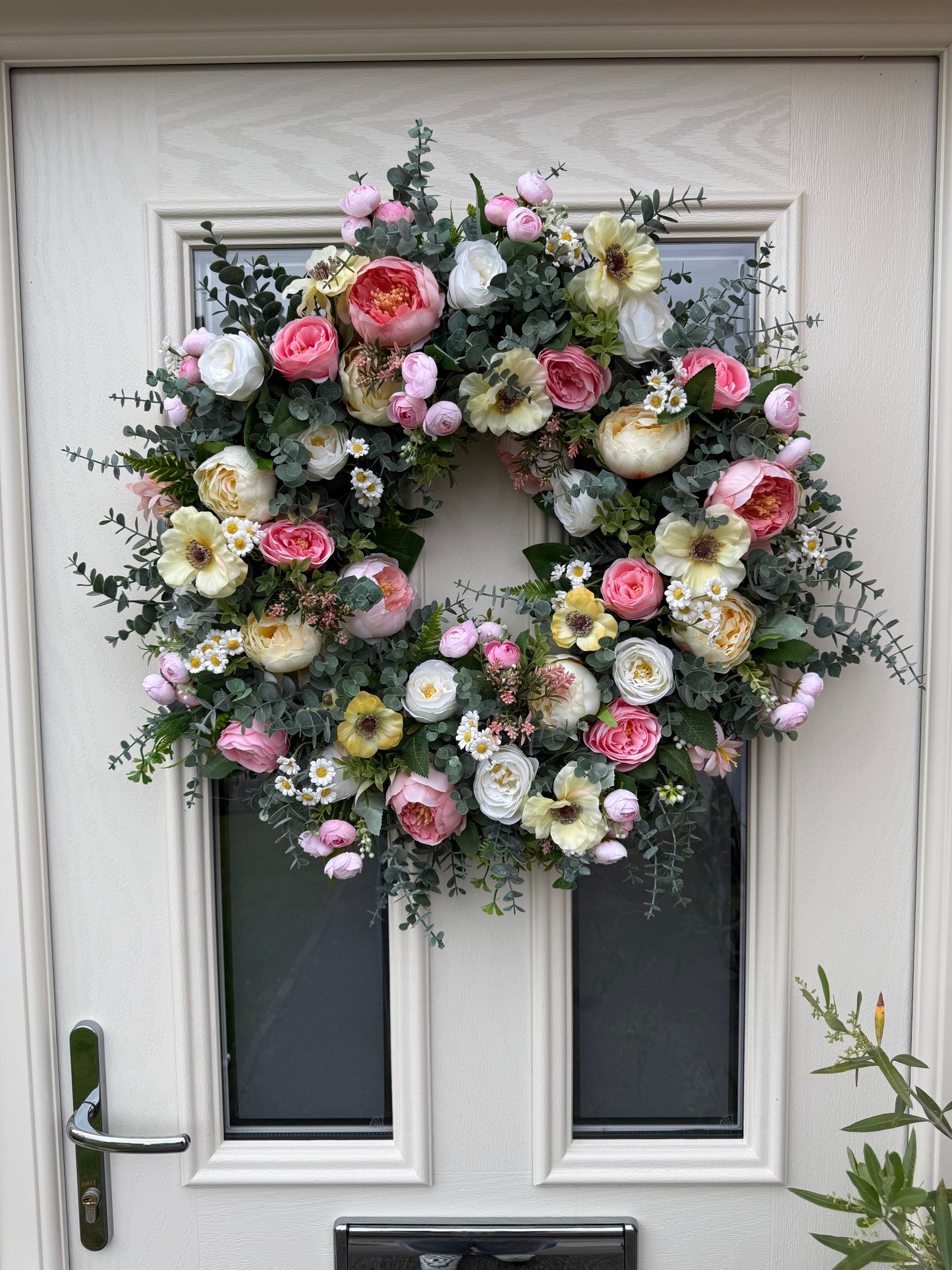 Summer pastel poppy wreath (ready to send)