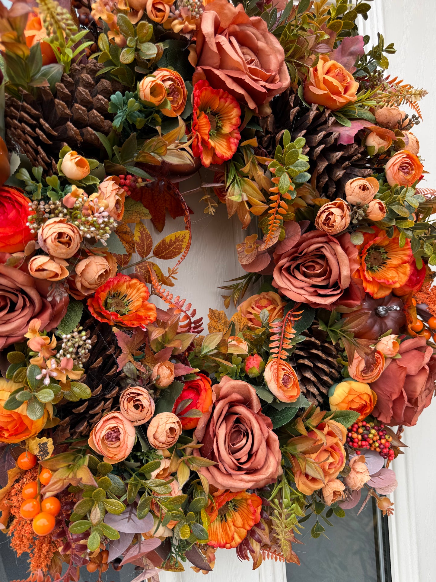 Flame poppy wreath