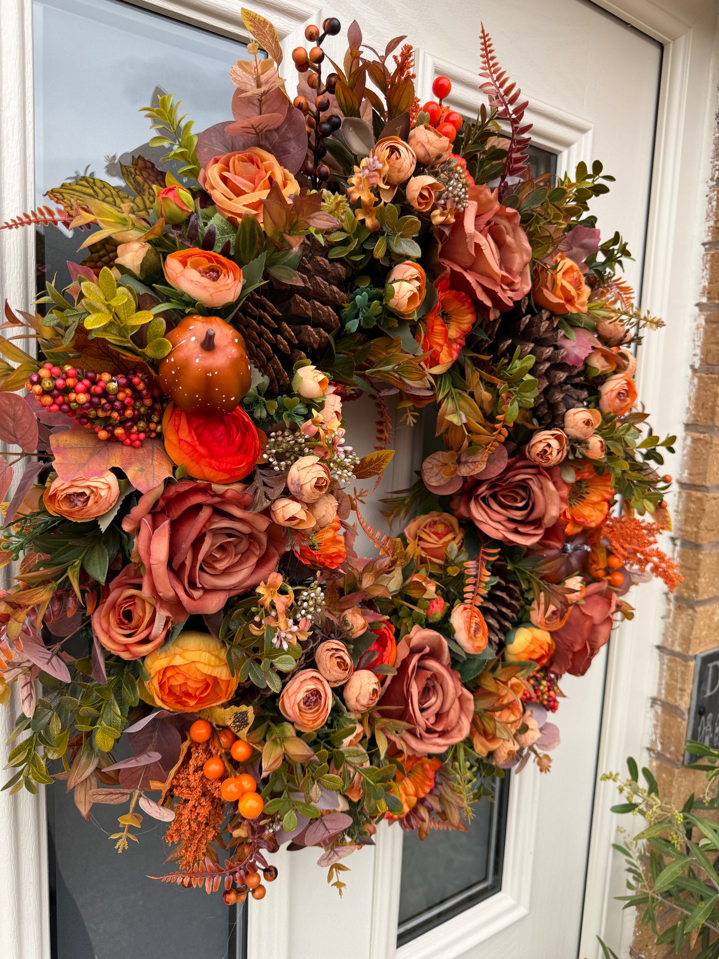 Flame poppy wreath
