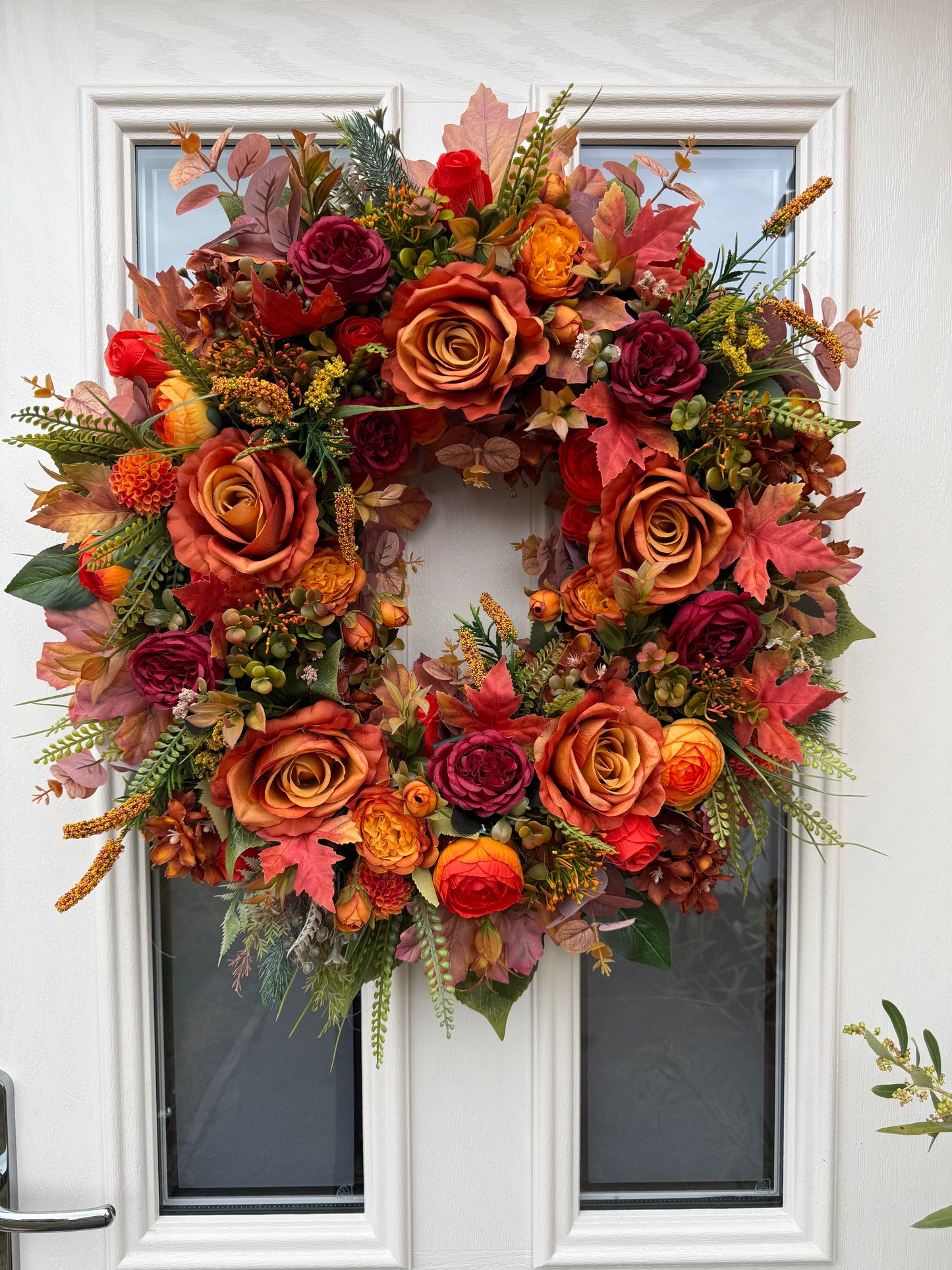 Autumn rose wreath