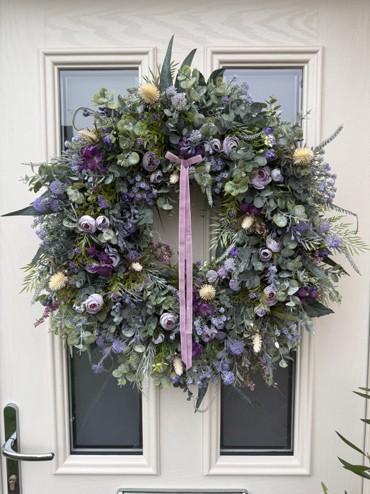 Purple rain real look wreath (made to order)