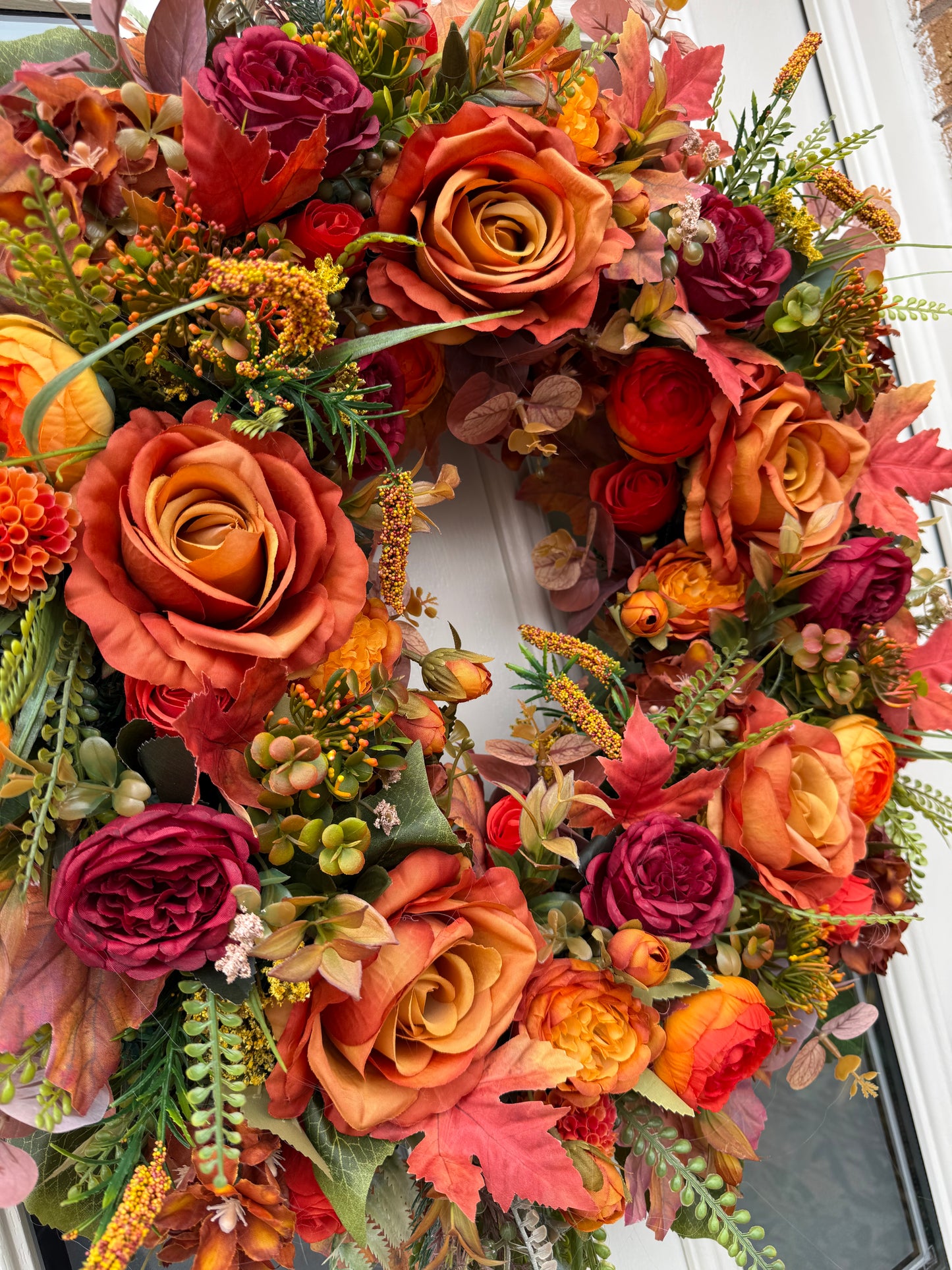 Autumn rose wreath
