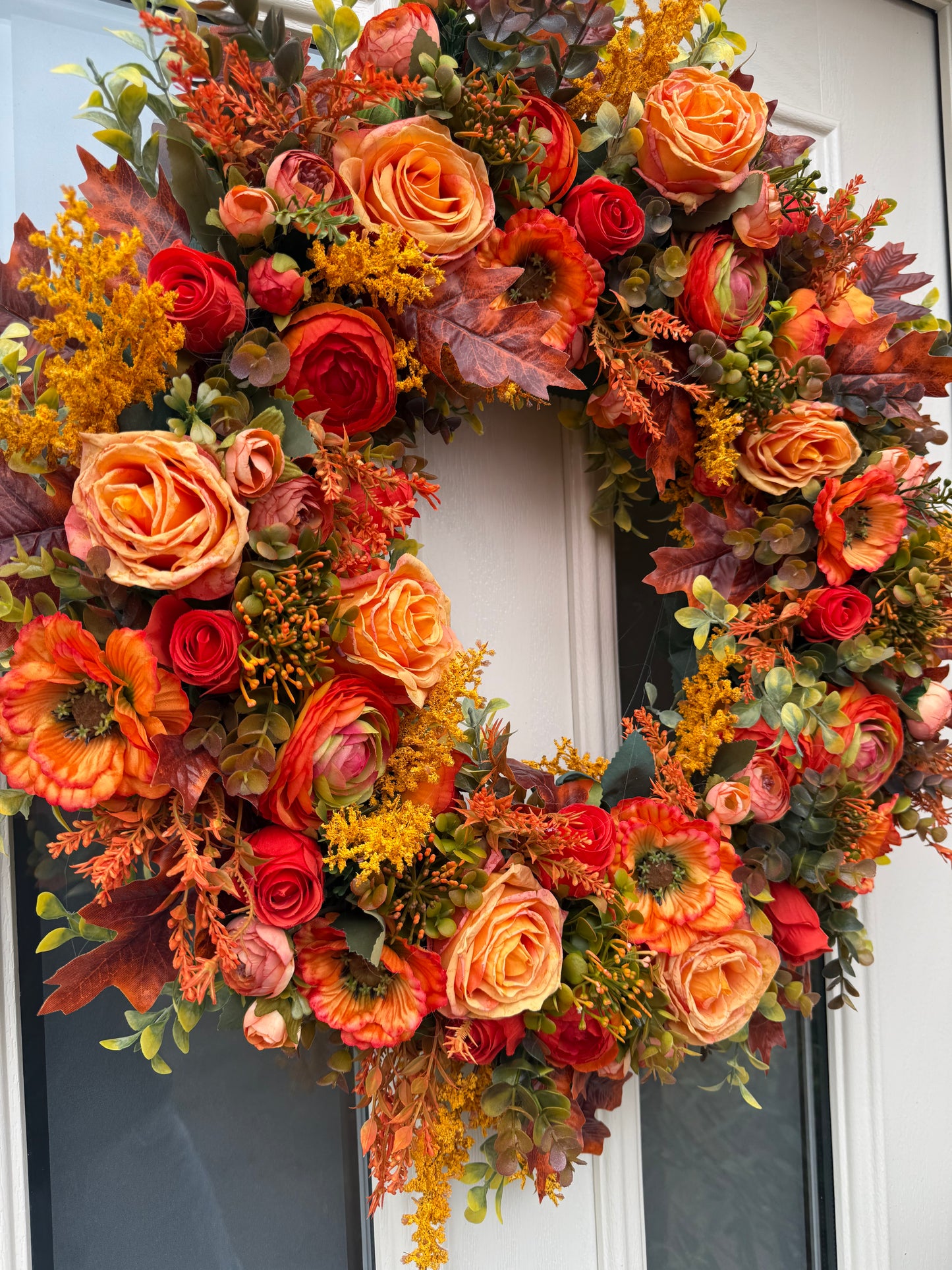 Sunset poopy autumn wreath