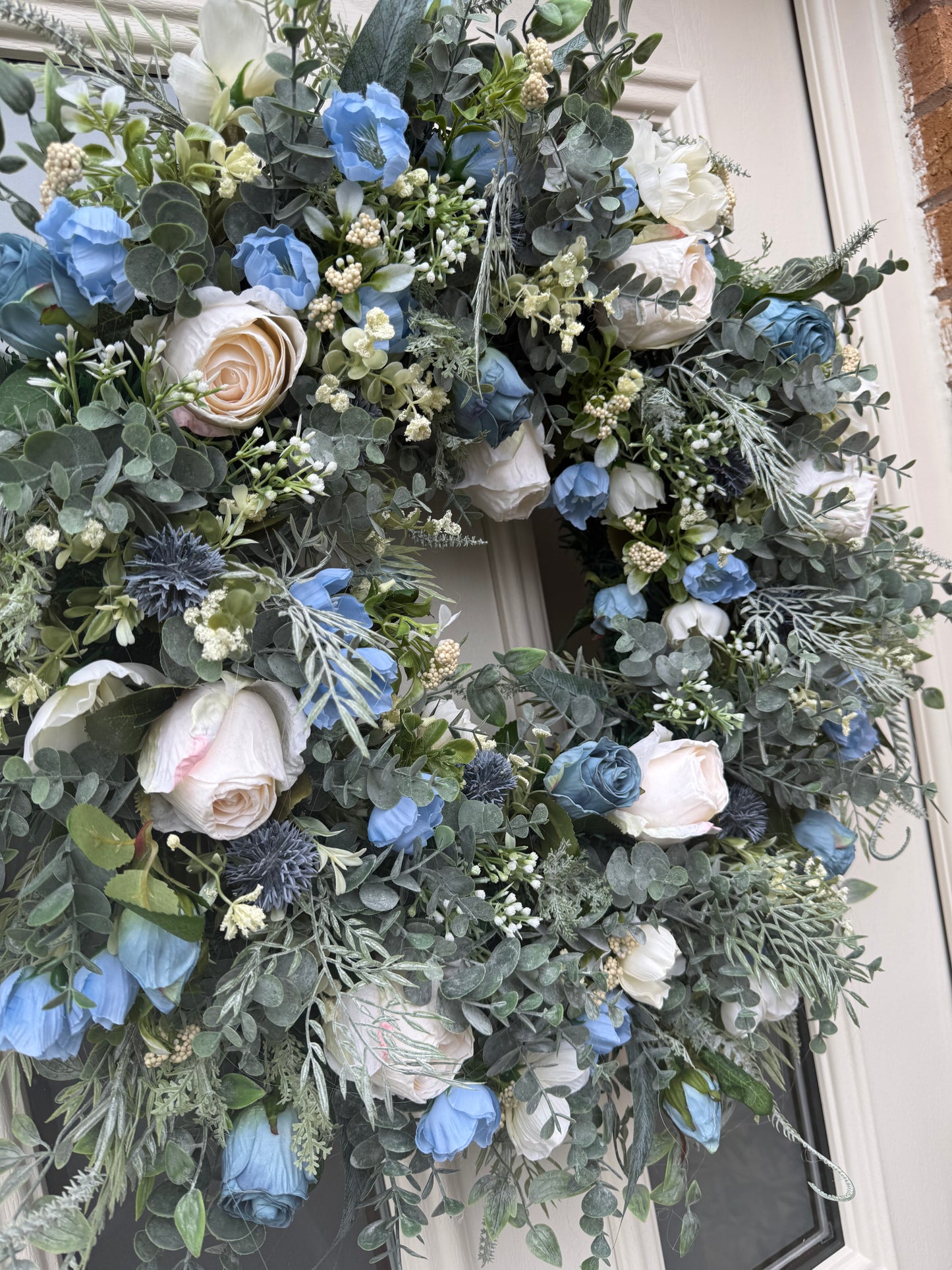 Cottage blue wreath (ready to send)