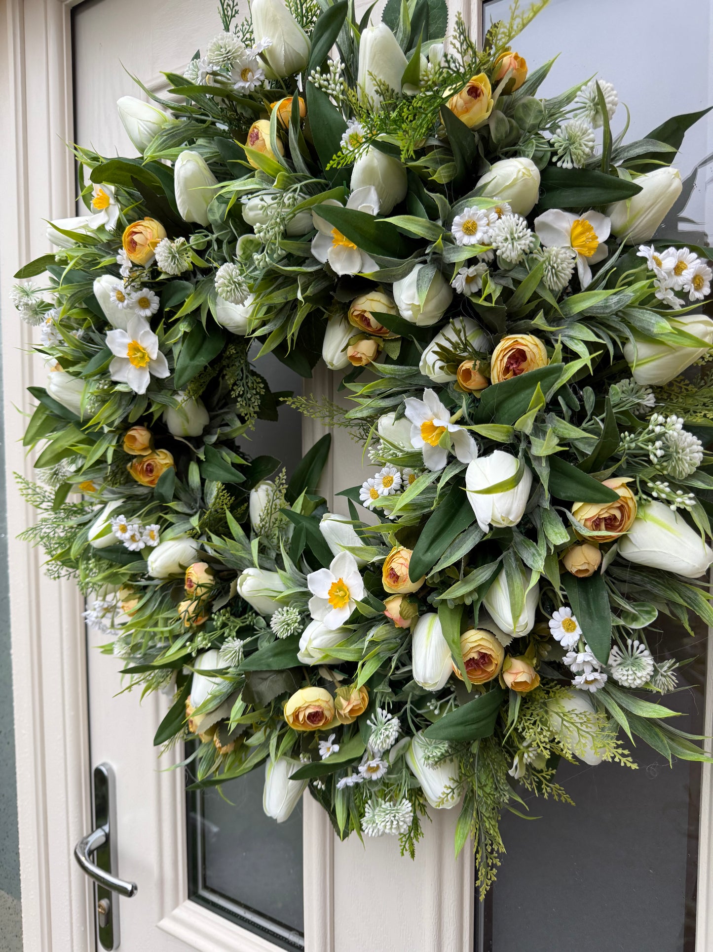 Tulip and daffodil spring wreath (made to order)