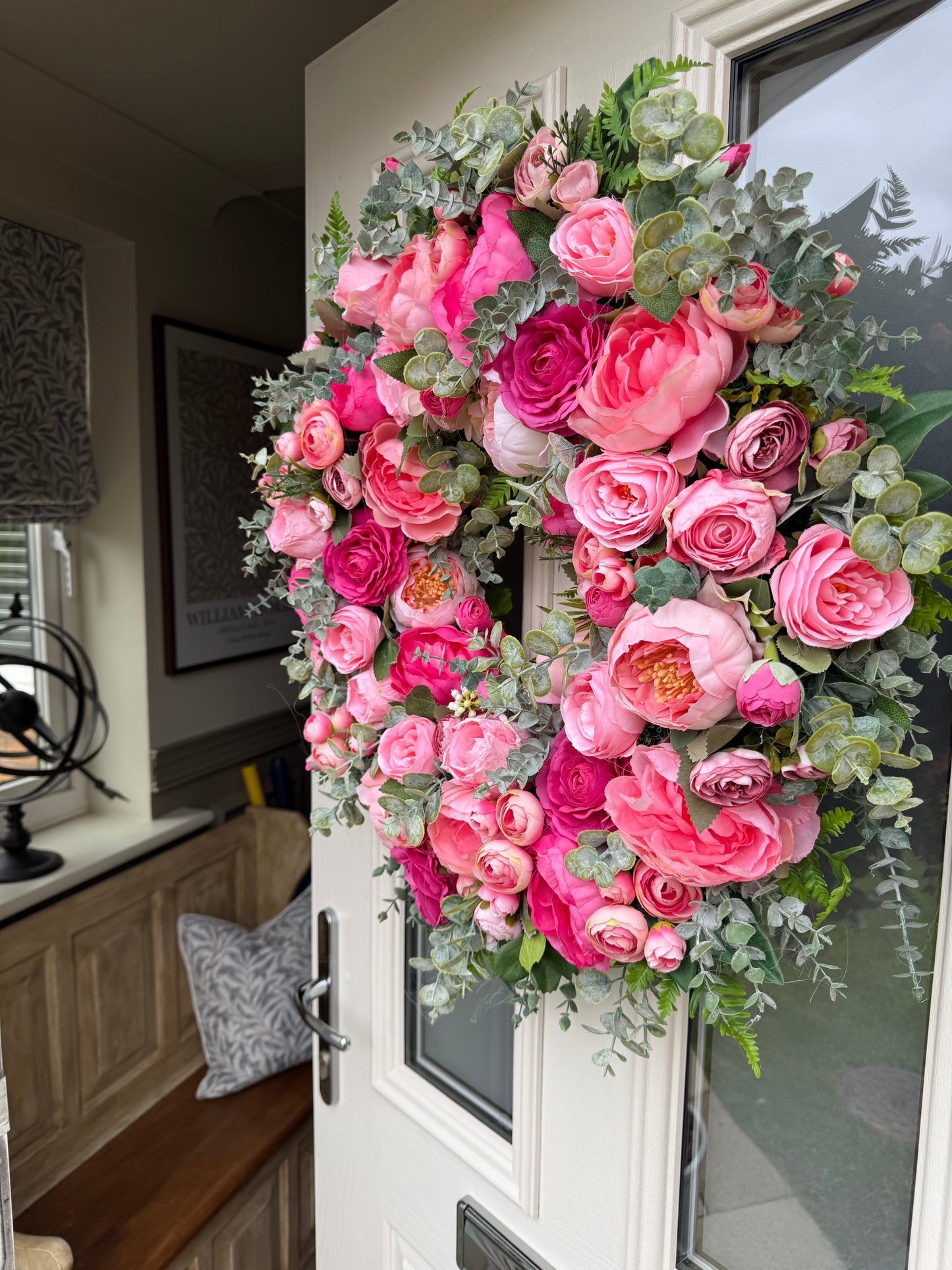 Summer pink peony wreath (ready to send)