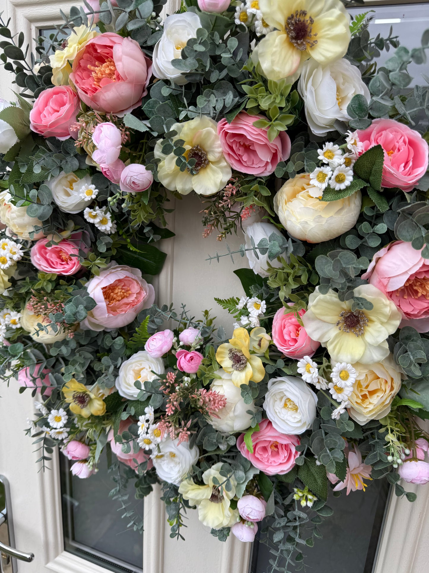 Summer pastel poppy wreath (ready to send)
