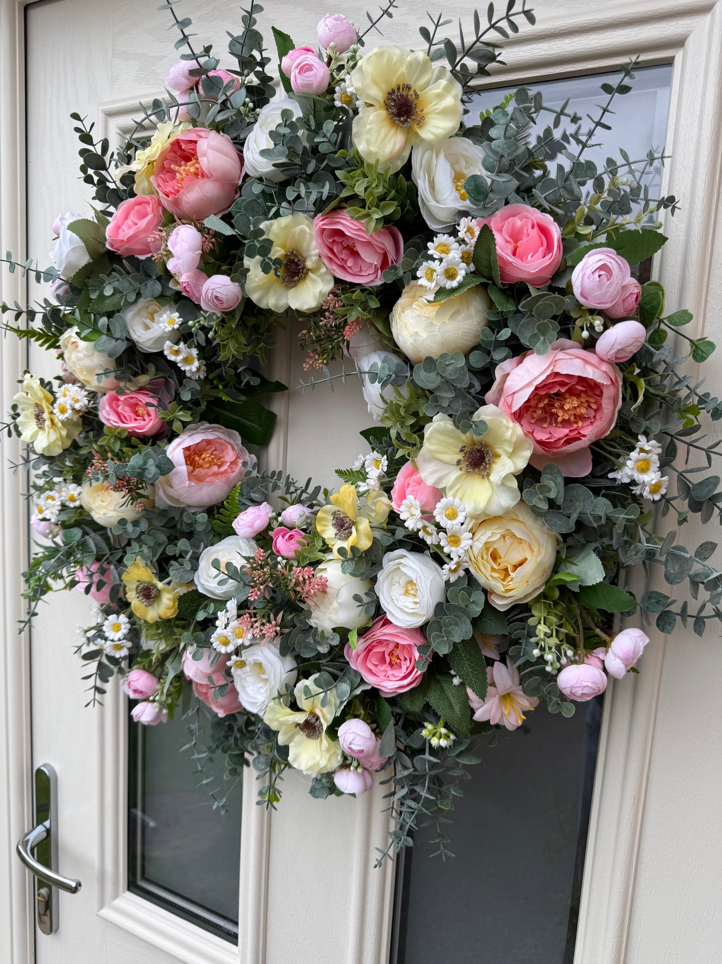 Summer pastel poppy wreath (ready to send)