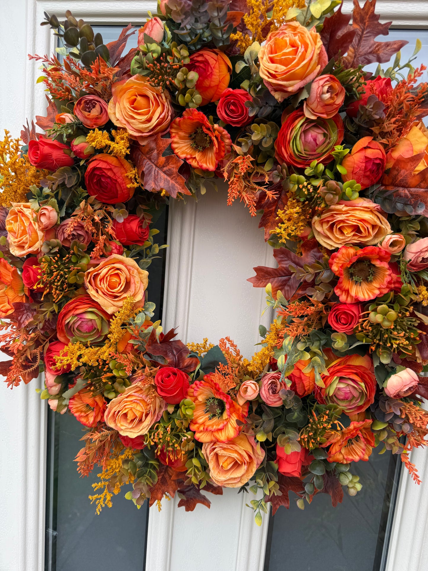 Sunset poopy autumn wreath