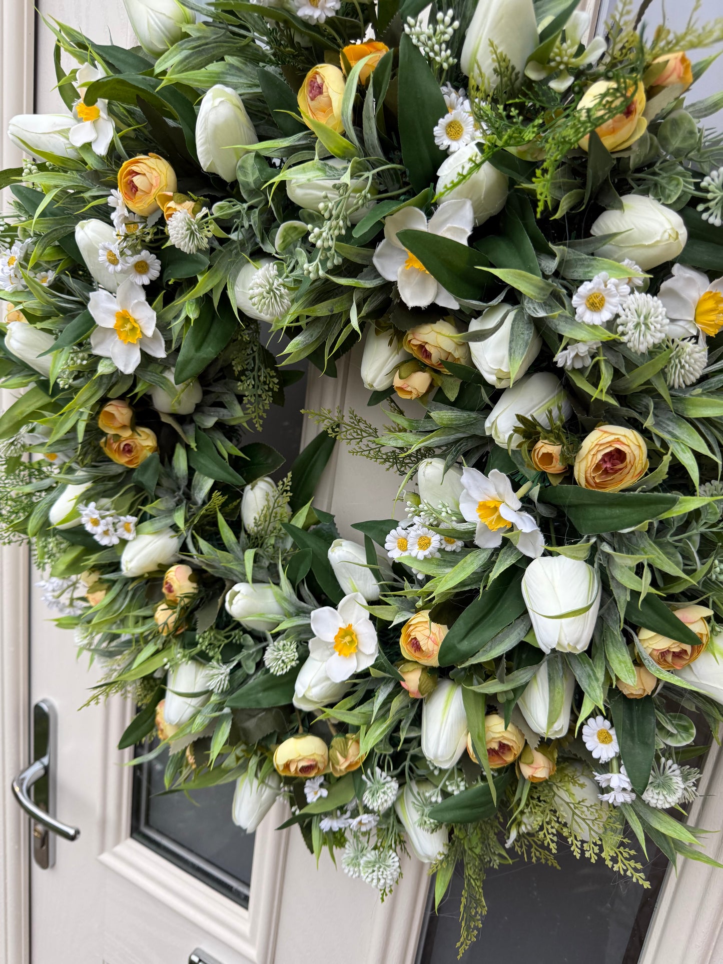Tulip and daffodil spring wreath (made to order)
