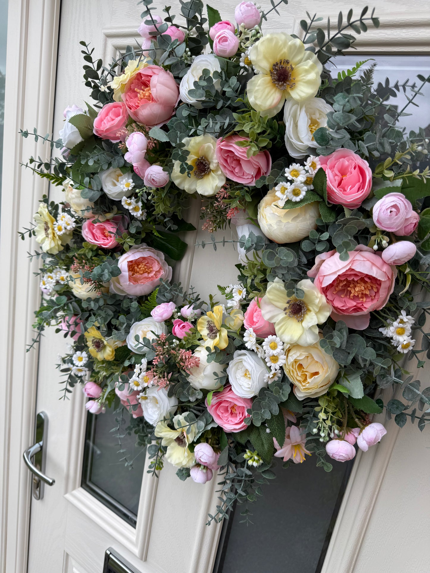 Summer pastel poppy wreath (ready to send)