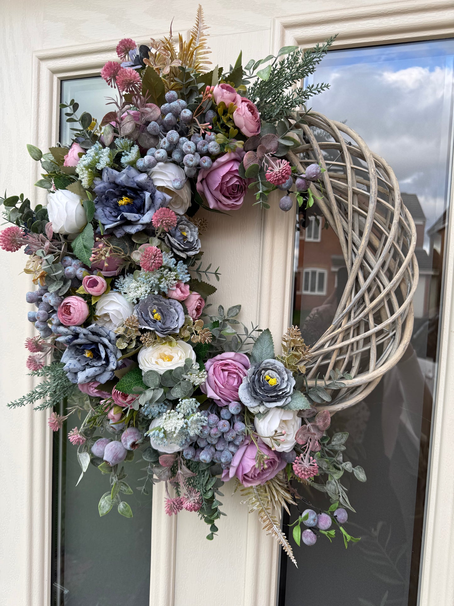 Blueberry and mauve signature wreath (made to order)