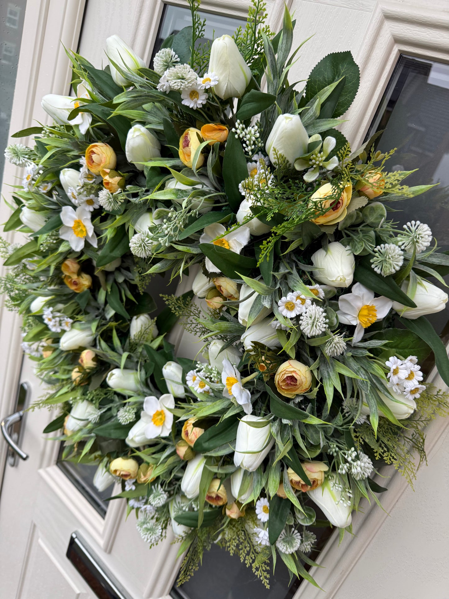 Tulip and daffodil spring wreath (made to order)