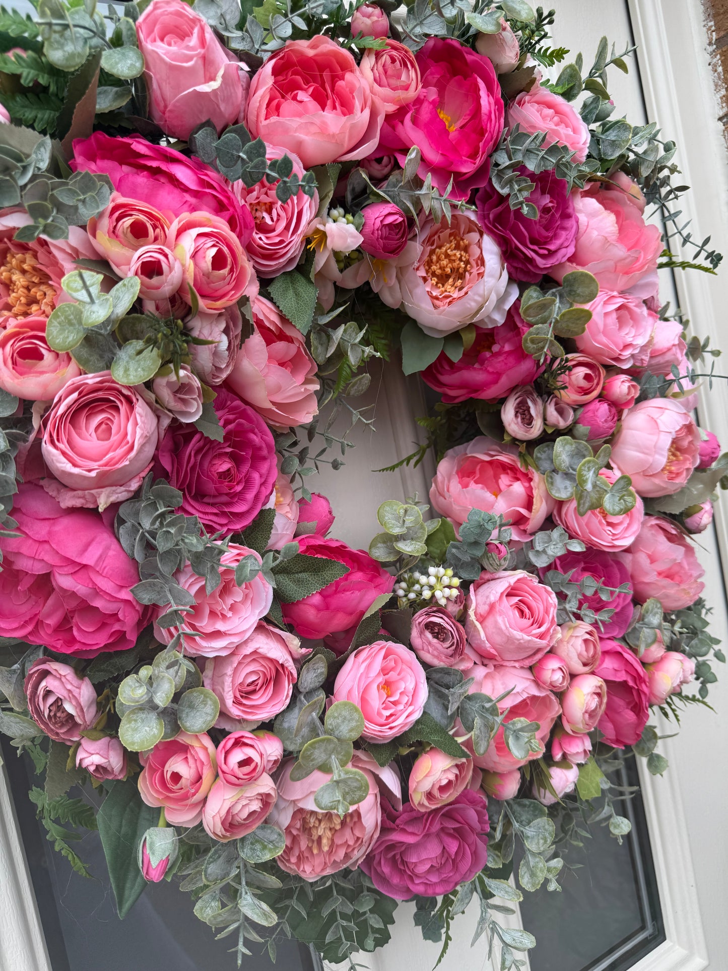 Summer pink peony wreath (ready to send)