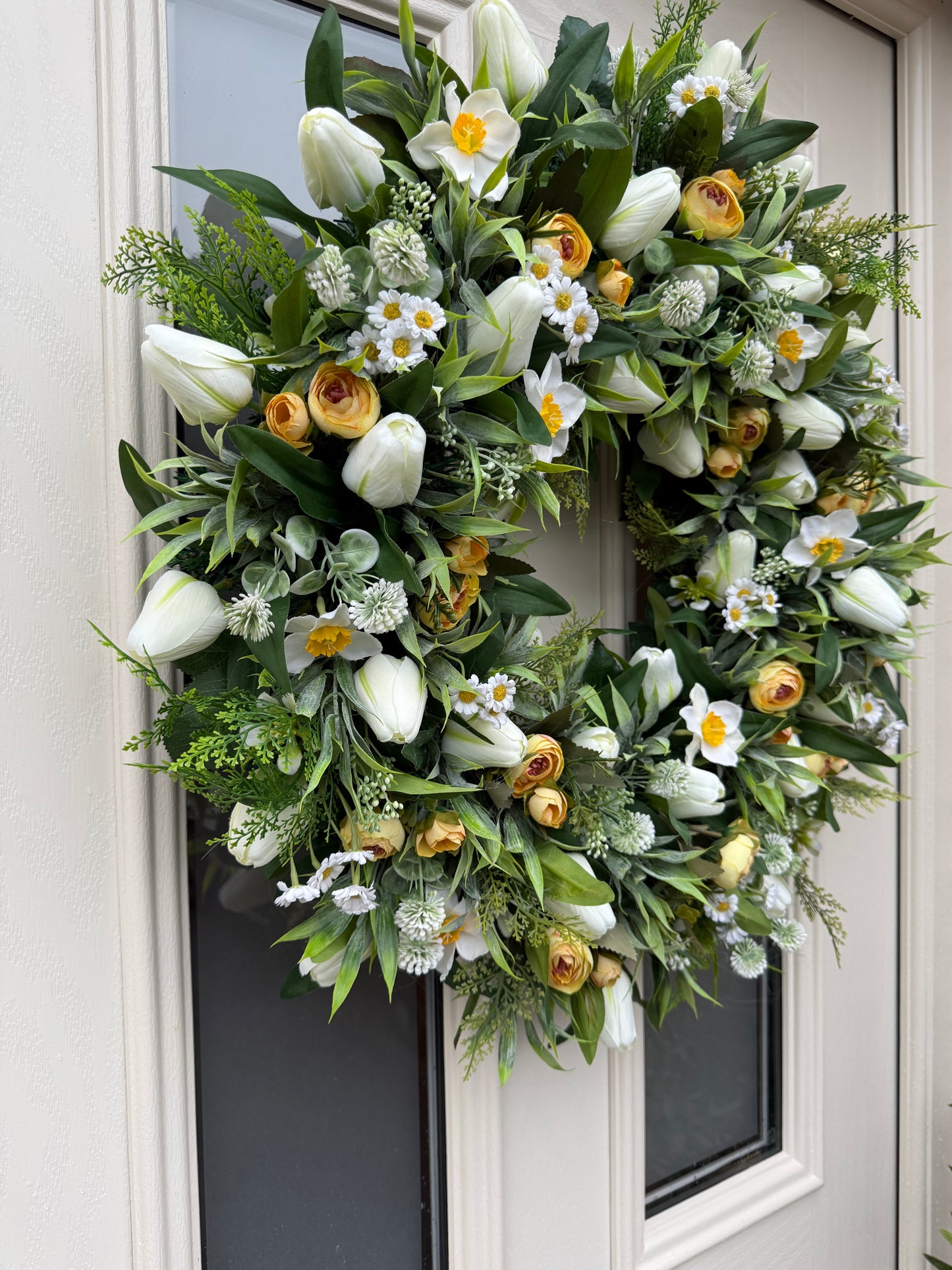 Tulip and daffodil spring wreath (made to order)
