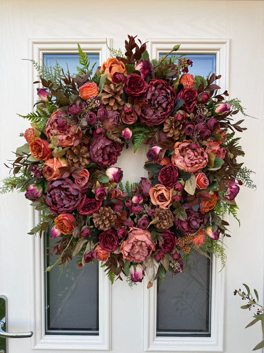 Cranberry and orange autumn wreath