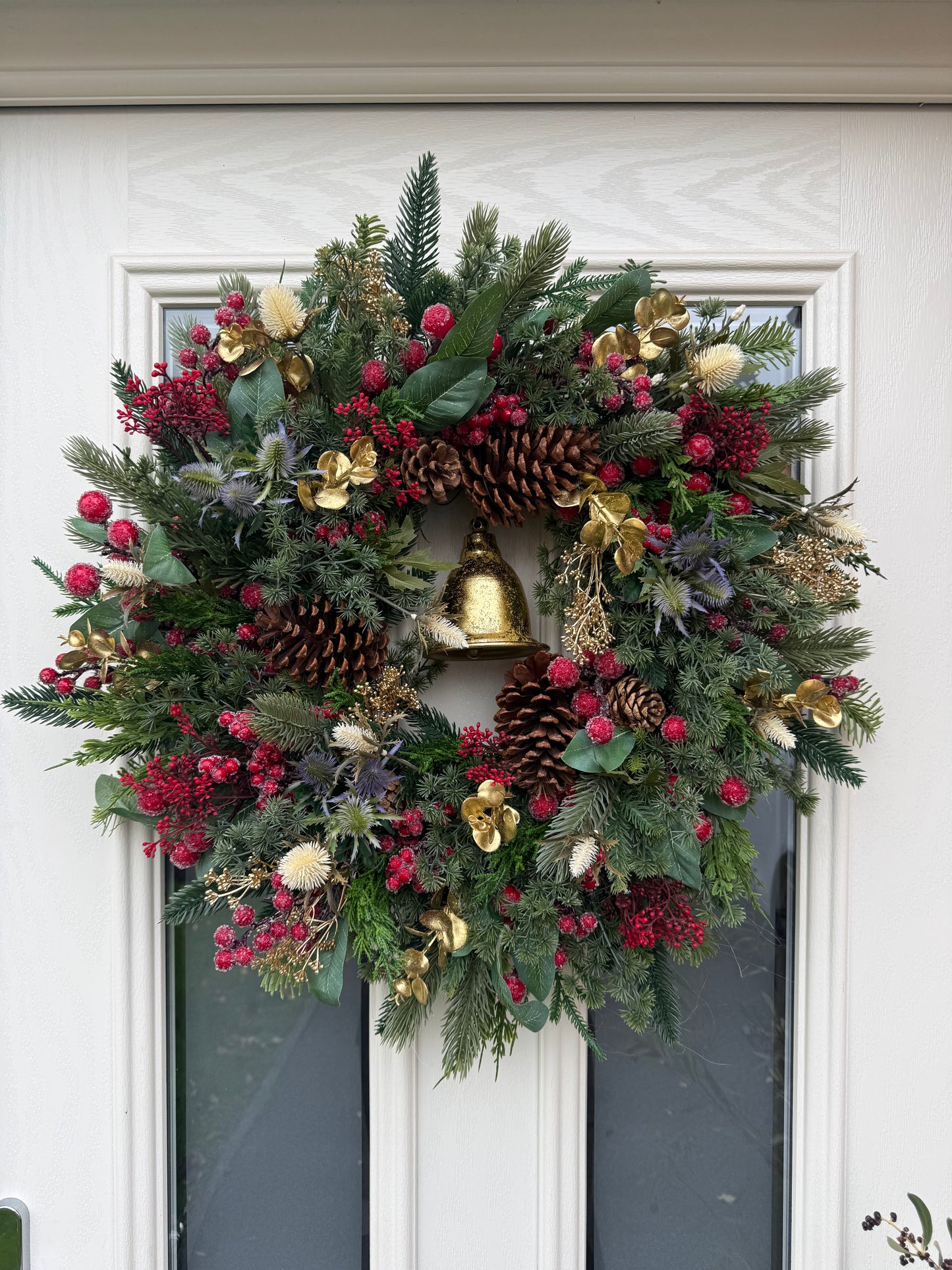 Frosted berry and thistle bell wreath (made to order)