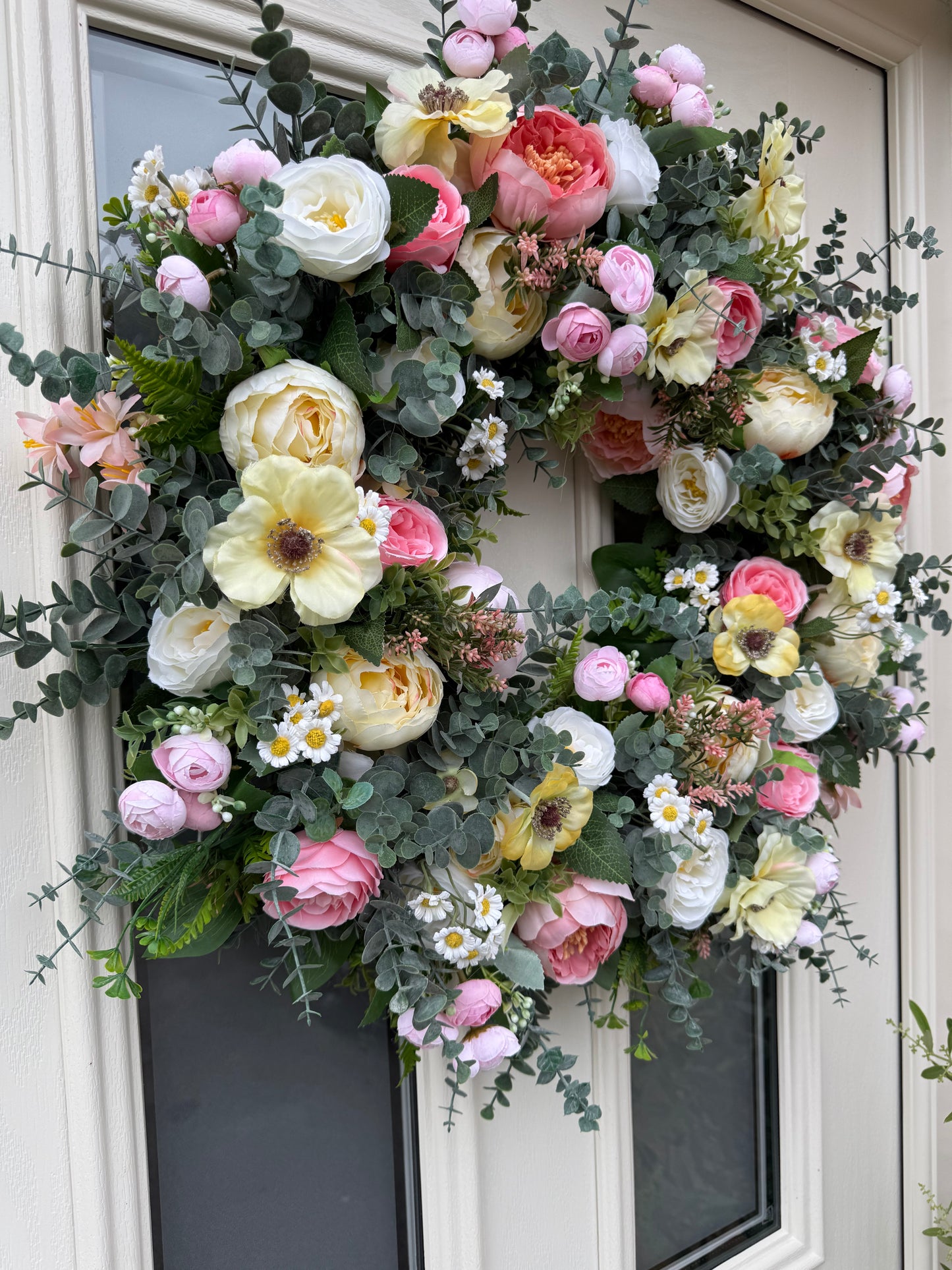 Summer pastel poppy wreath (ready to send)