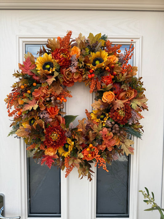 Sunflower autumn wreath