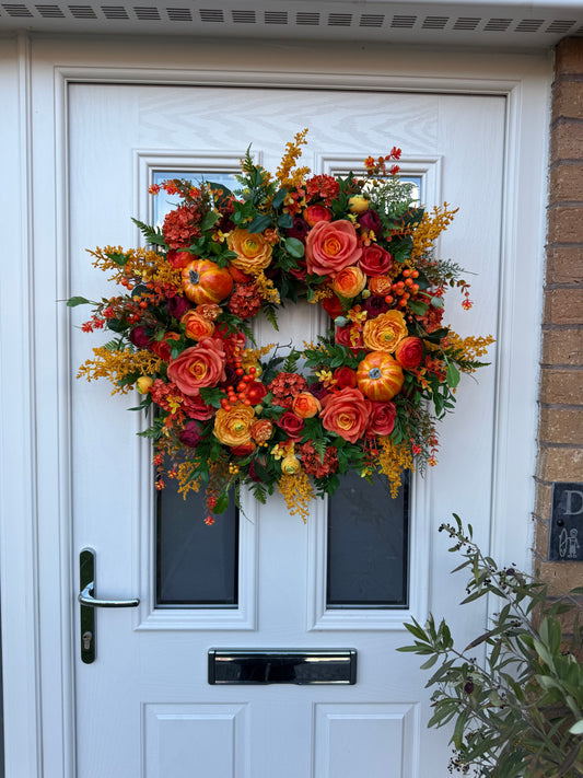 Autumn sunset wreath