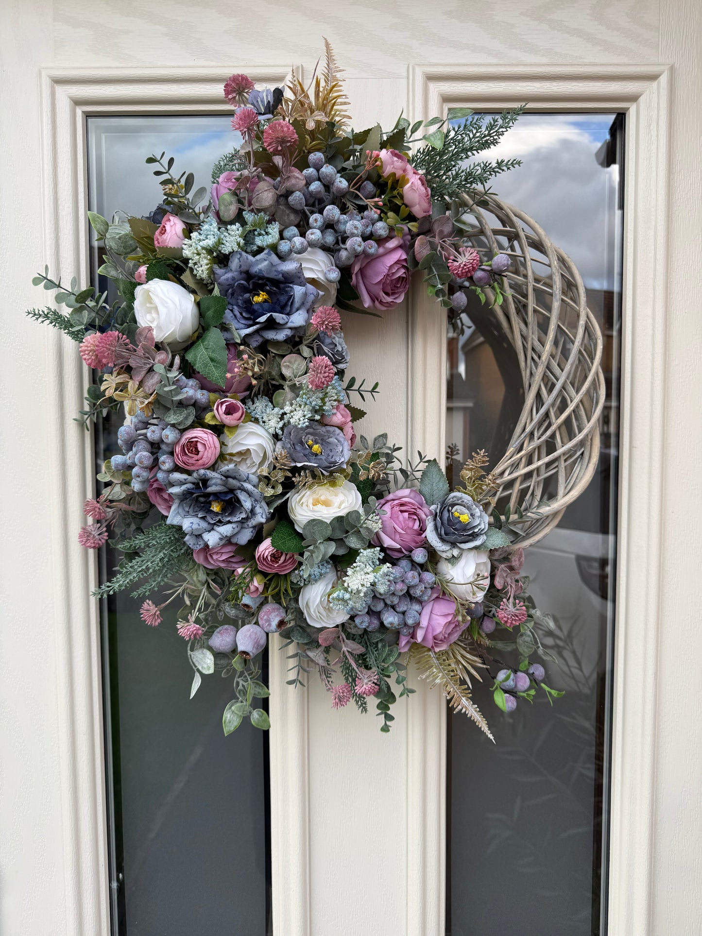 Blueberry and mauve signature wreath (made to order)