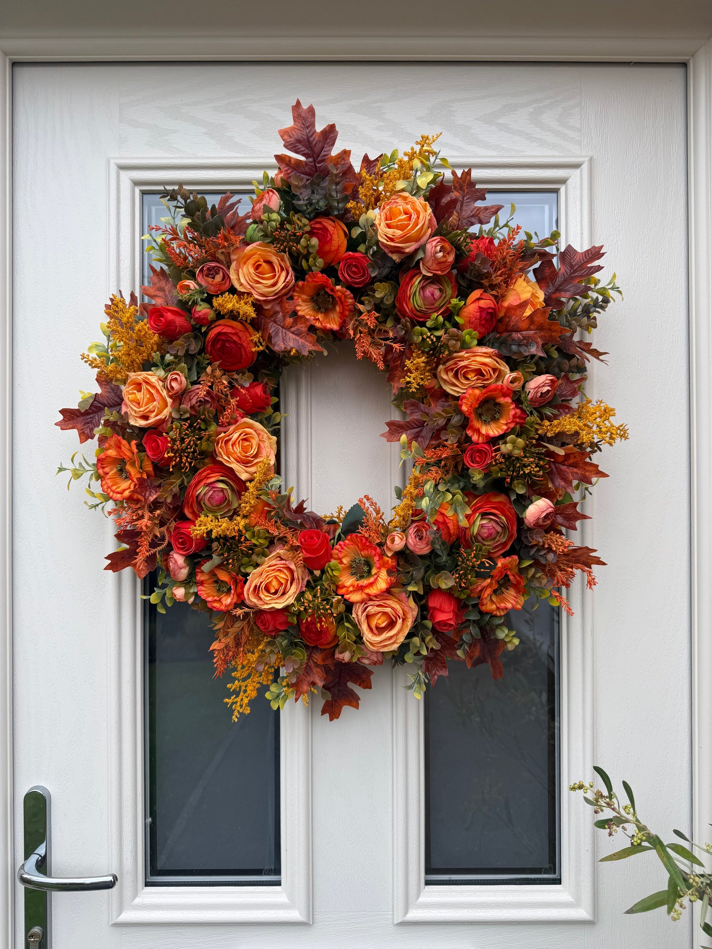 Sunset poopy autumn wreath