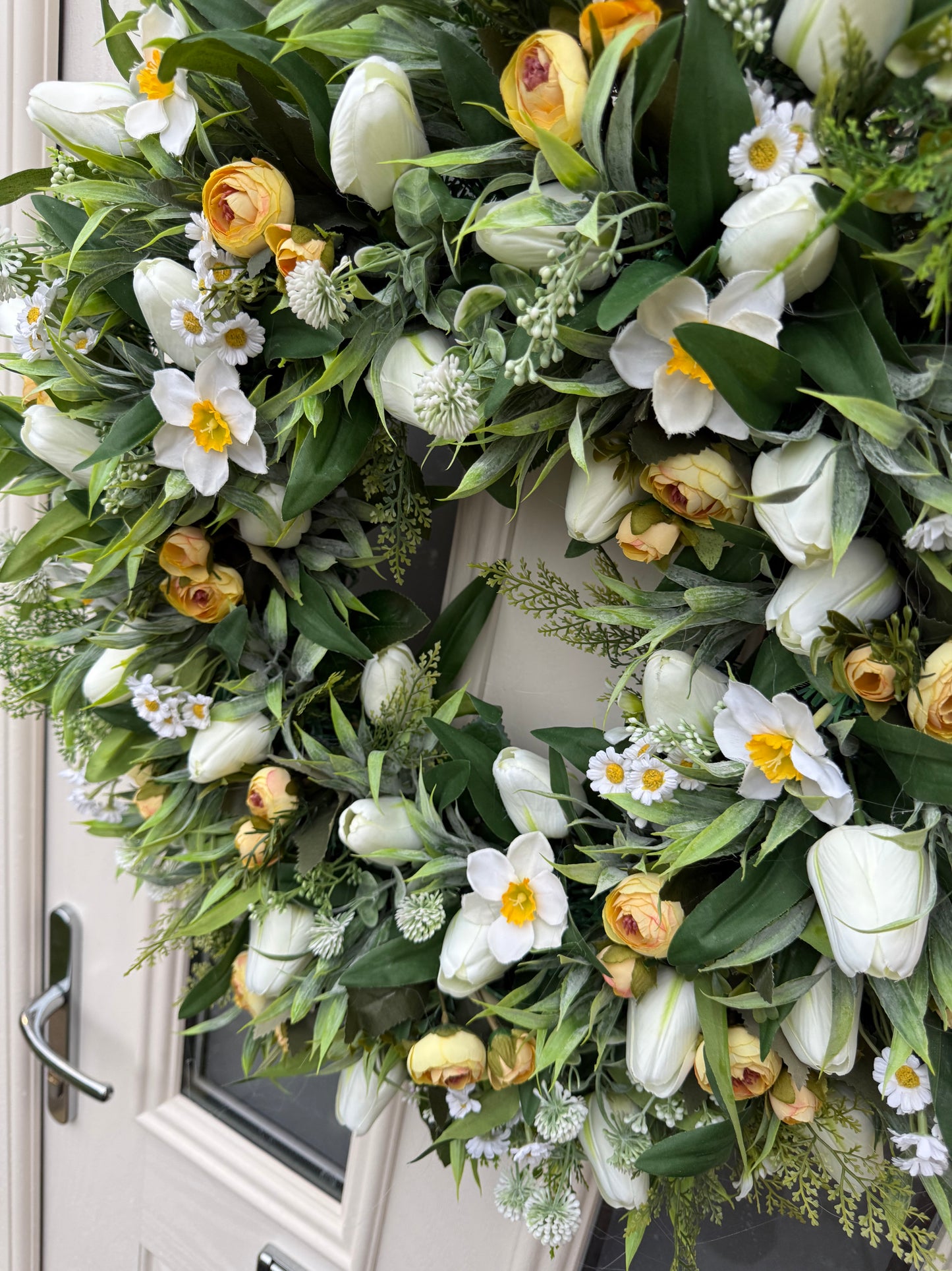 Tulip and daffodil spring wreath (made to order)