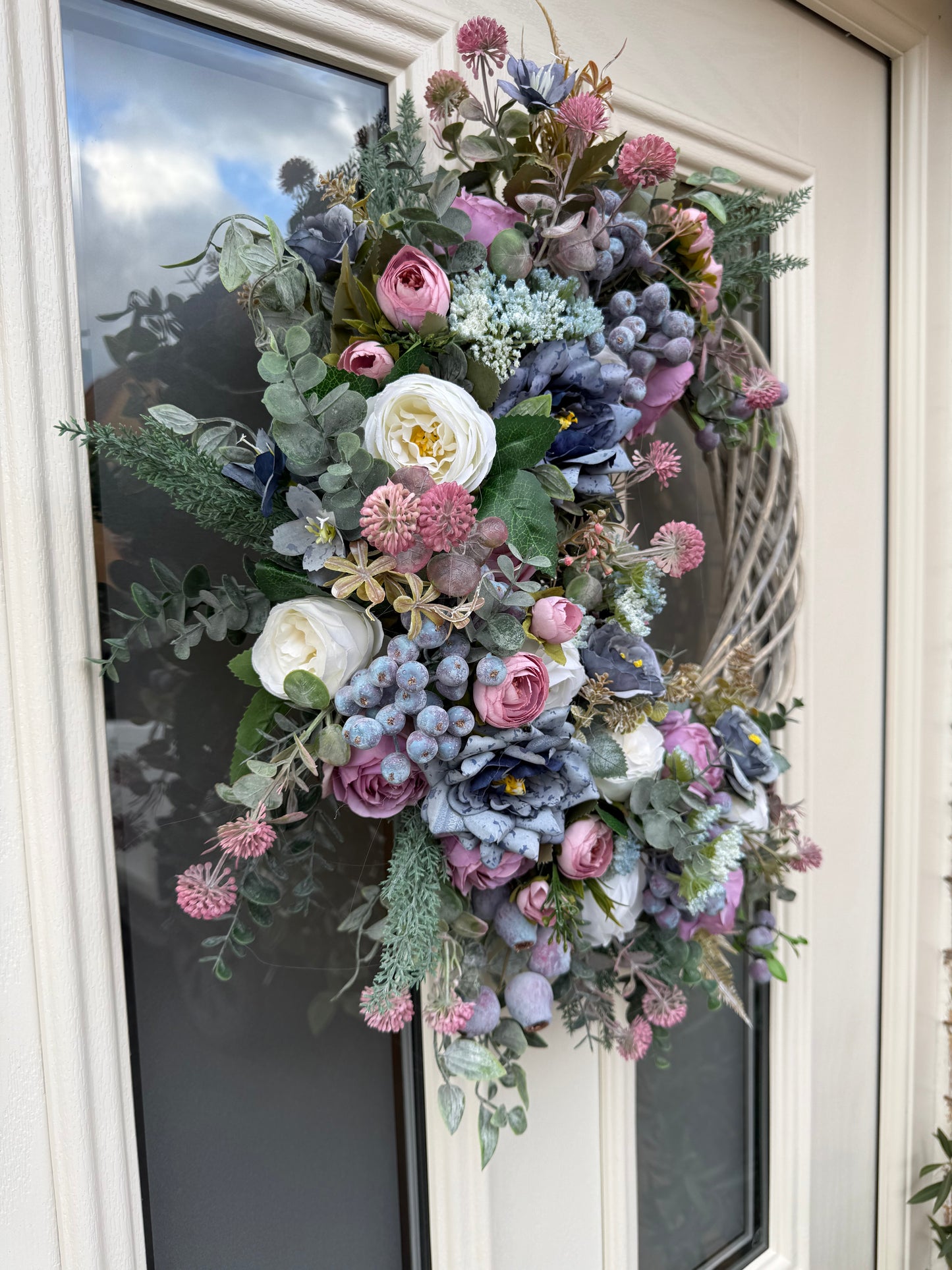 Blueberry and mauve signature wreath (made to order)