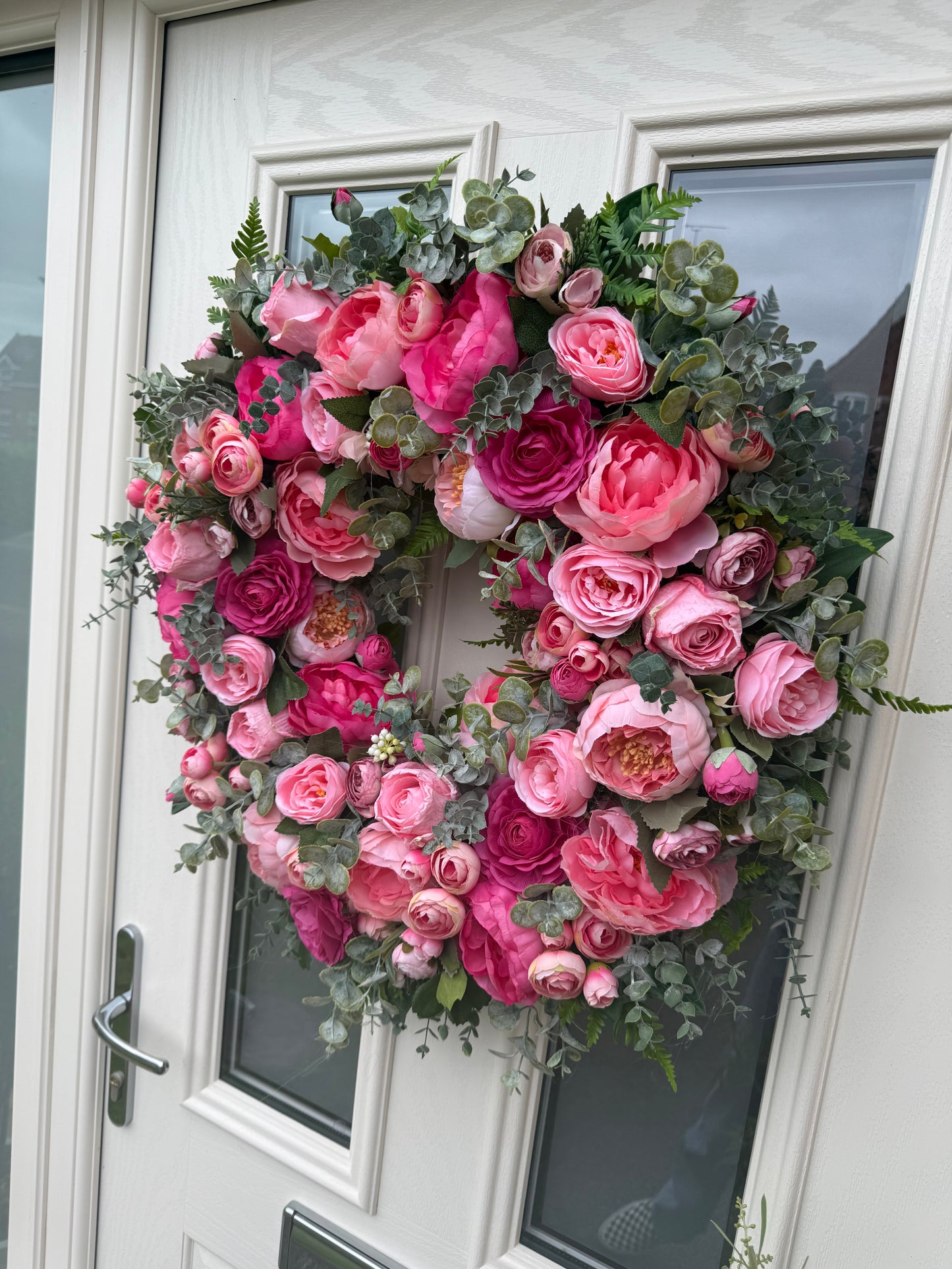 Summer pink peony wreath (ready to send)