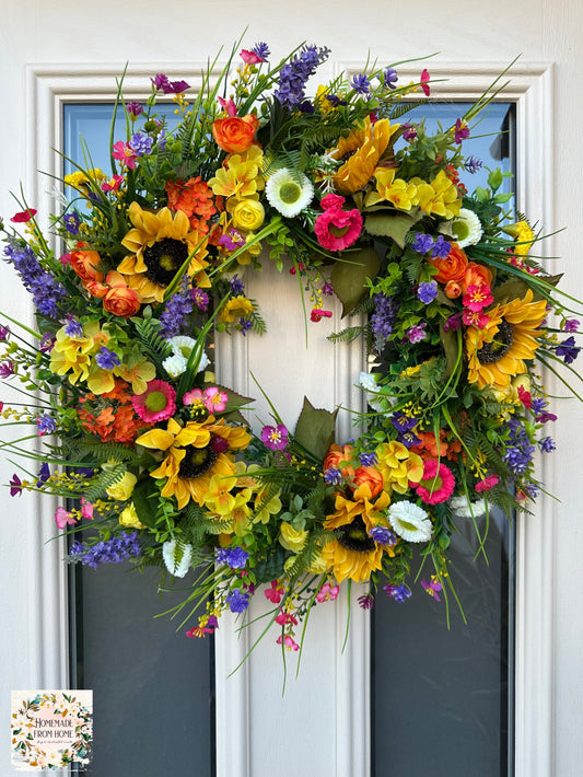 Wild sunflower wreath