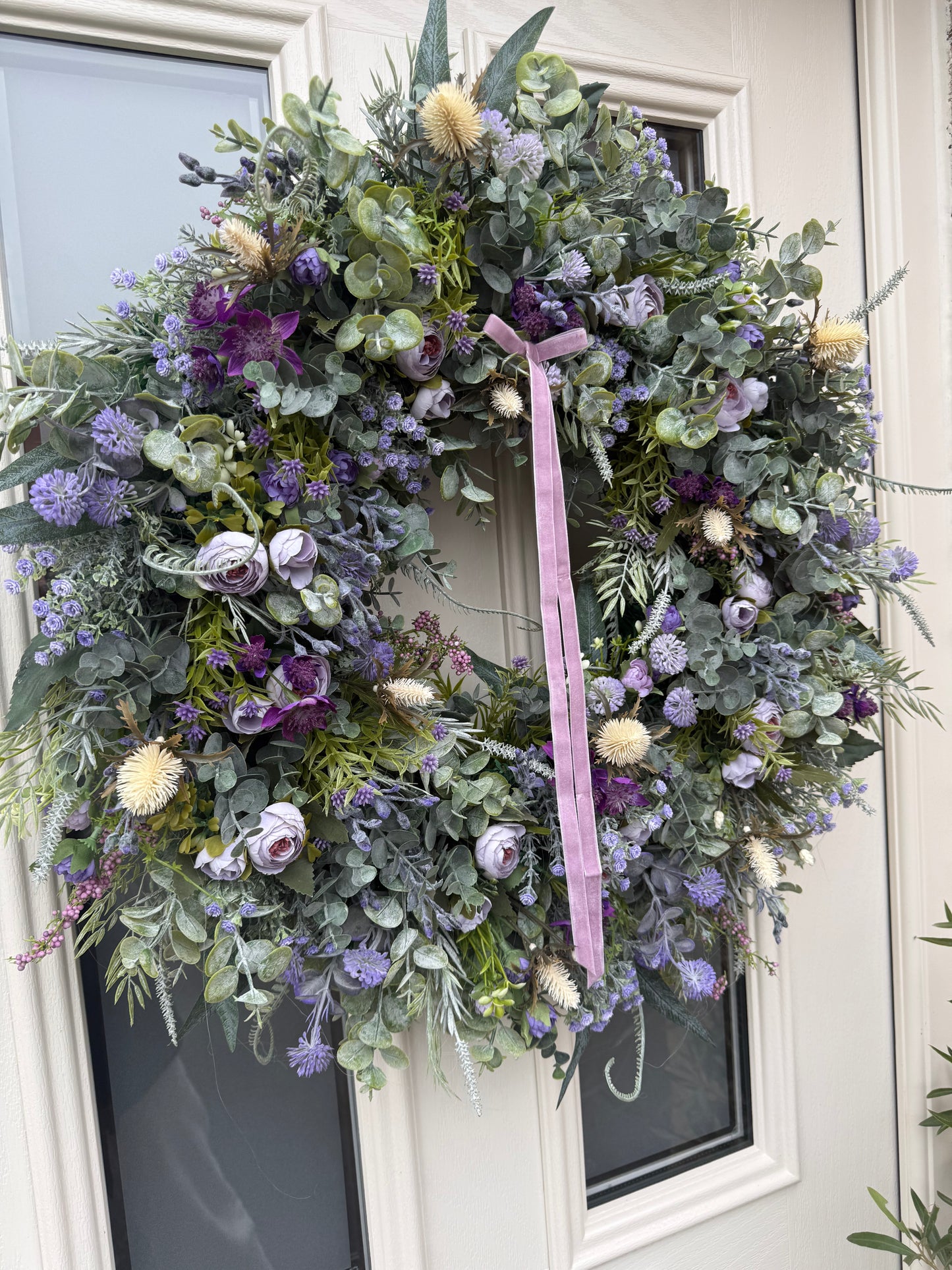Purple rain real look wreath (made to order)