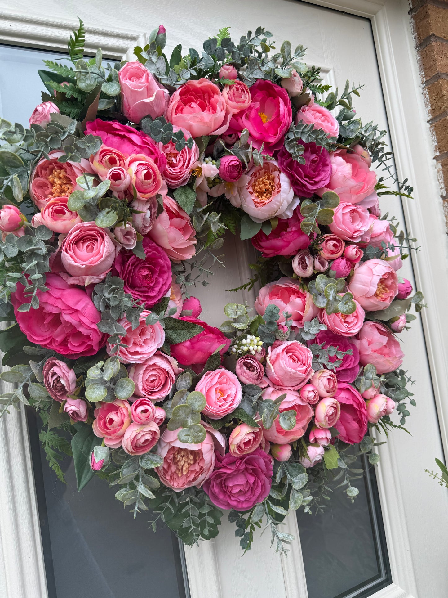 Summer pink peony wreath (ready to send)