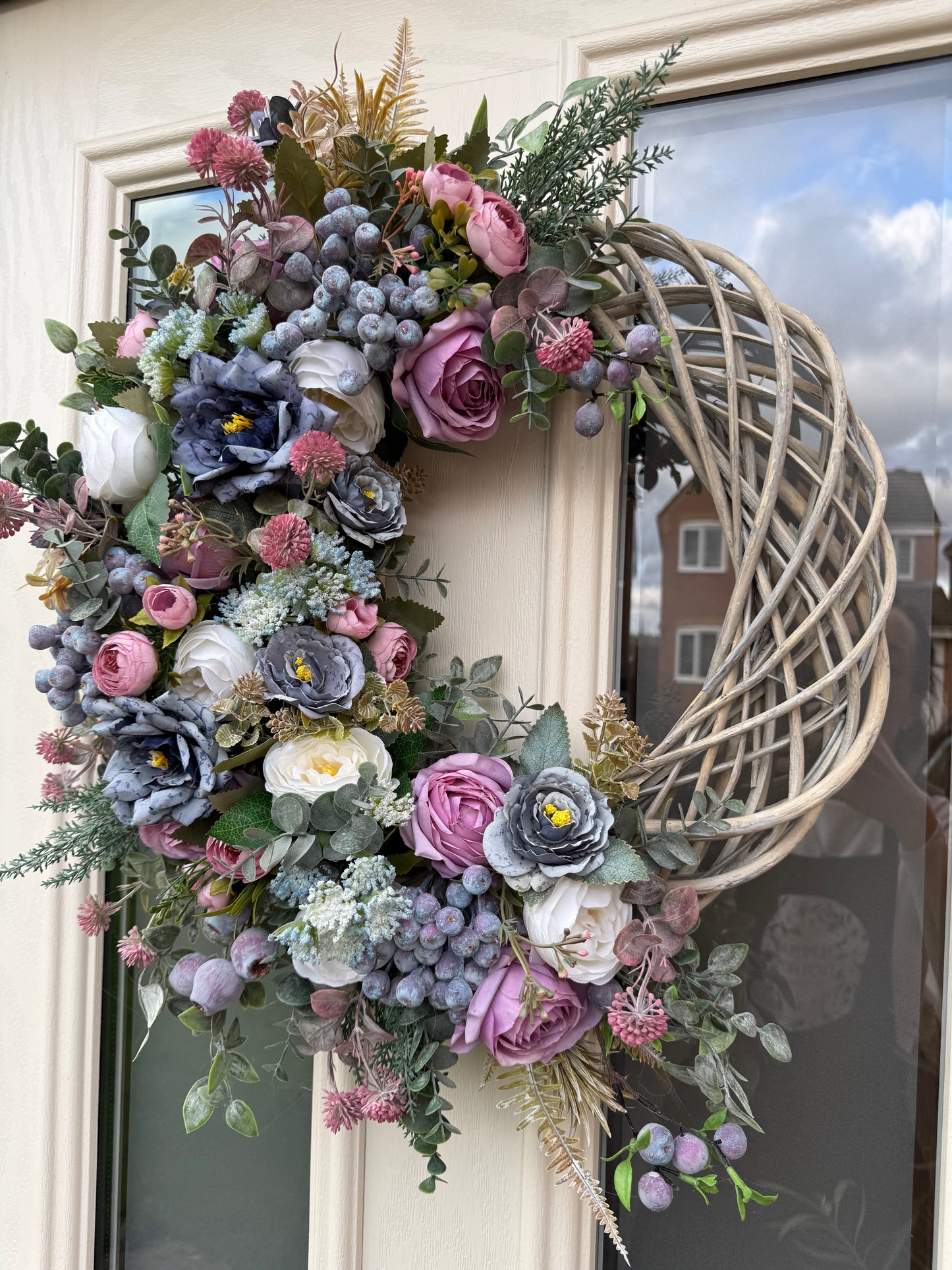 Blueberry and mauve signature wreath (made to order)
