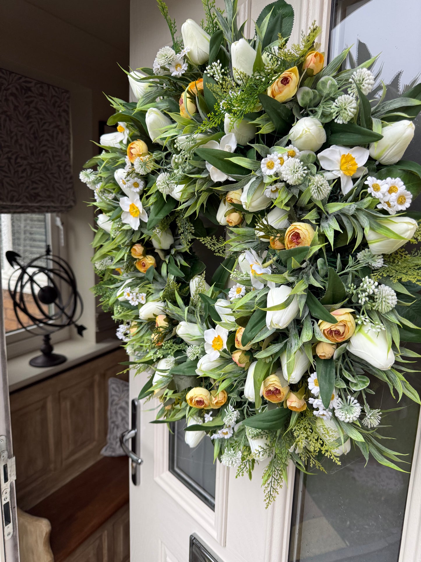 Tulip and daffodil spring wreath (made to order)