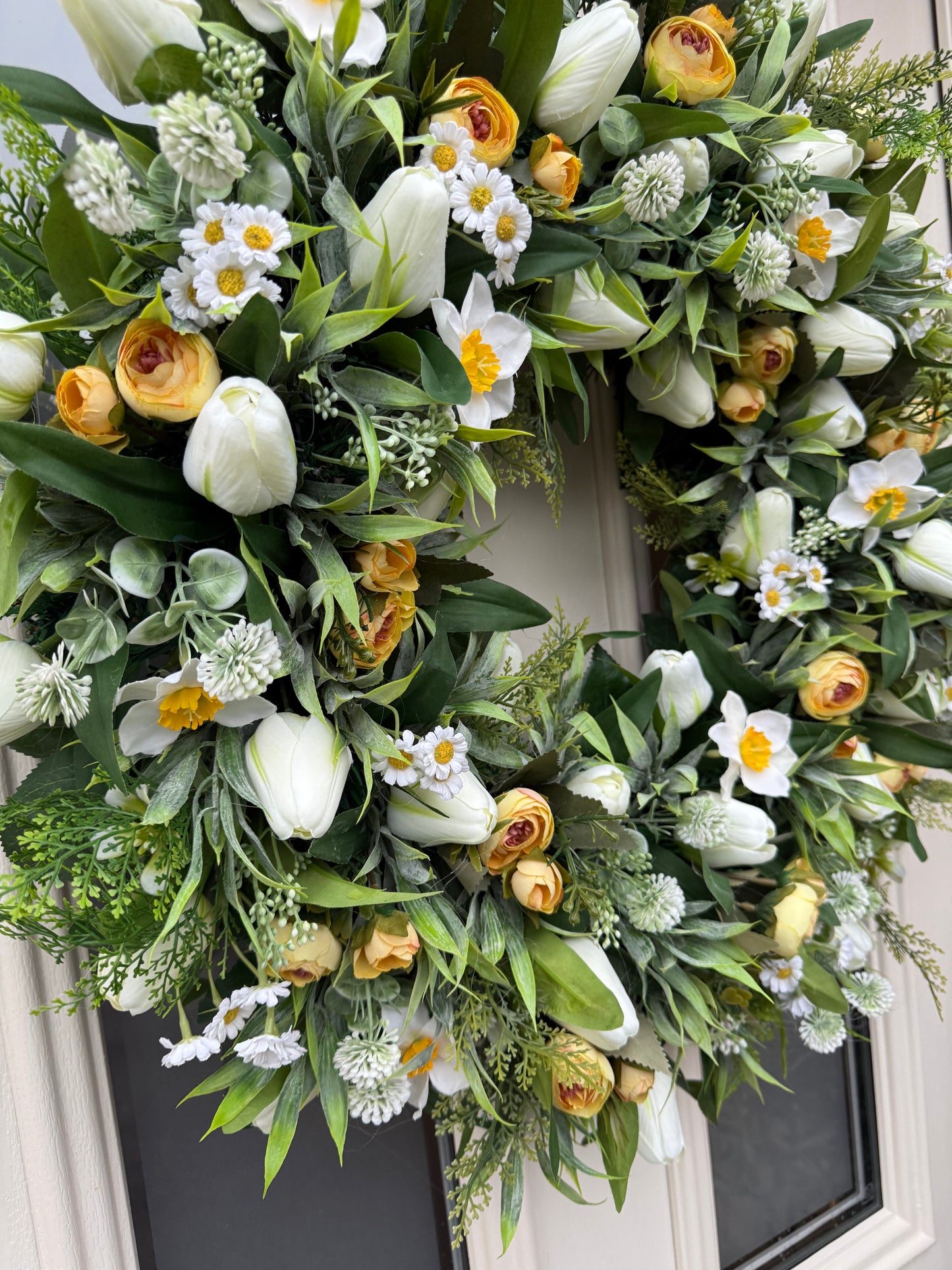 Tulip and daffodil spring wreath (made to order)